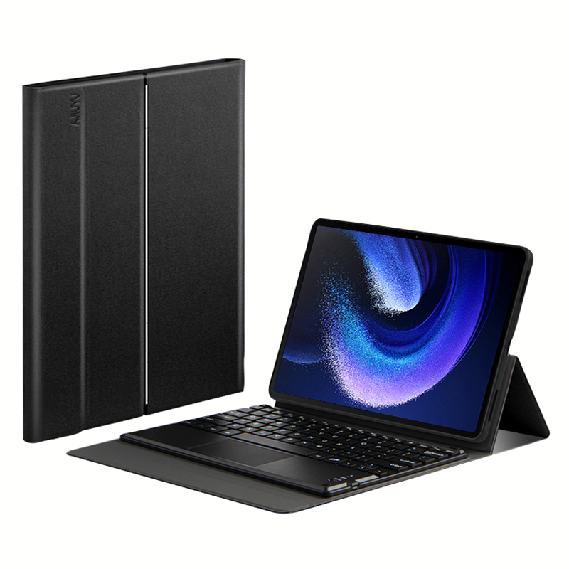 

Jiuyu Für Xiaomi Pad 6 Tablet Lederhülle Faltbare Standabdeckung Mit Abnehmbarer Bluetooth -tastatur - Schwarz, Xiaomi Pad 6