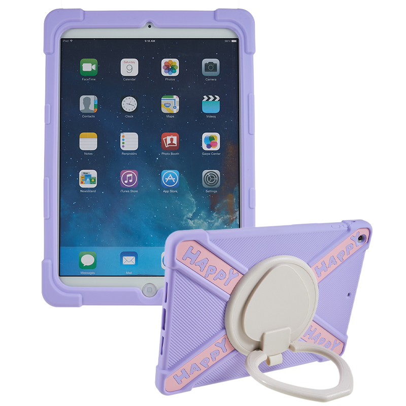 

Für Ipad Air (2013) 360 -grad -rotary -kickstand PC + Silikon Hybrid -schutzabdeckungstablettenfall - Lila, iPad Air (2013)