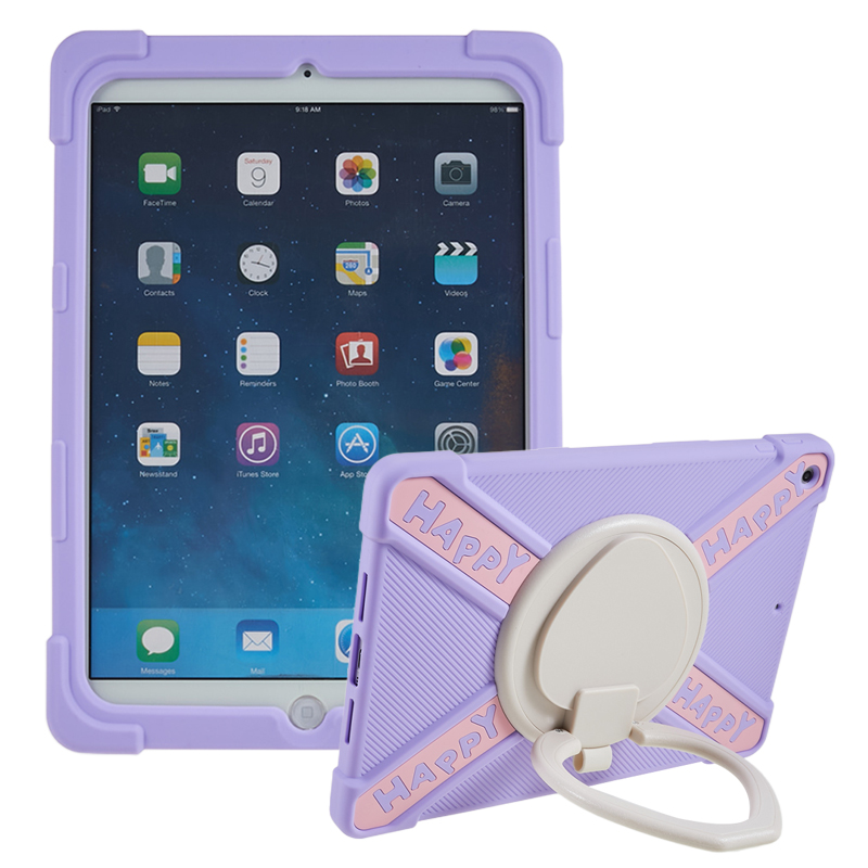 

Tablet-hülle Für Ipad 9,7-zoll (2017) /(2018) PC + Silikon 360 Grad Rotary Kickstand Protective Cover - Lila, iPad 9.7-inch (2017)