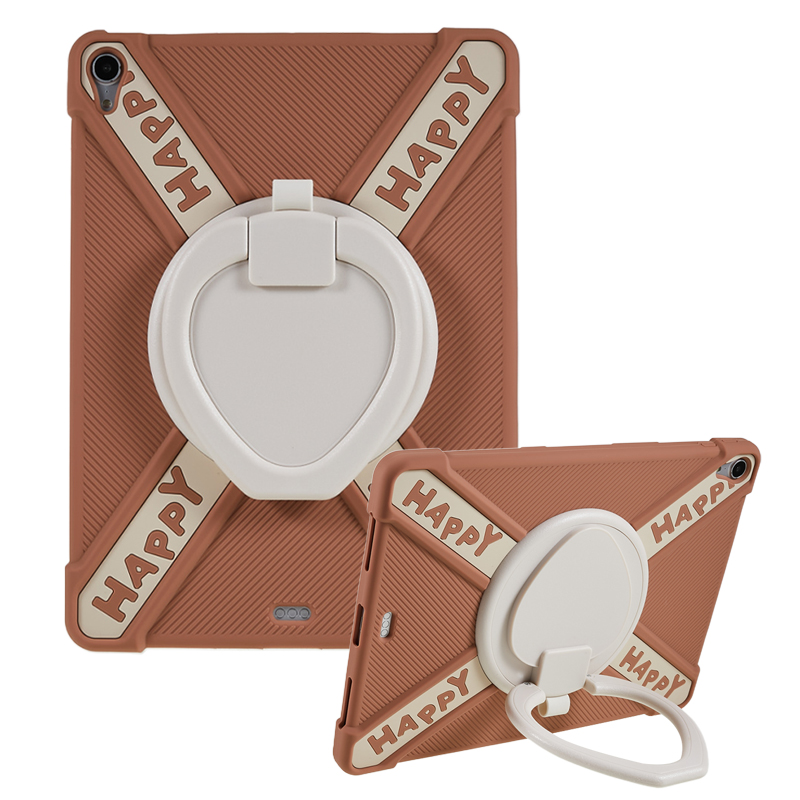 

Für Ipad Air (2020) /(2022) Tablet Case 360 ​​grad Rotary Kick -stand -pc + Silikonhybrid -schutzabdeckung - Braun, iPad Air (2022)