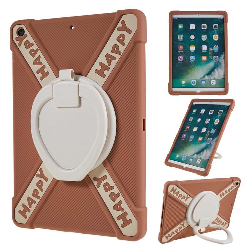 

Für Das Ipad 10.2 (2021) /(2020) /(2019) Tablet Anti-drop-fall PC + Silikon-schutzabdeckung Mit 360-grad-rotary-kickstand - Braun, iPad 10.2 (2021)