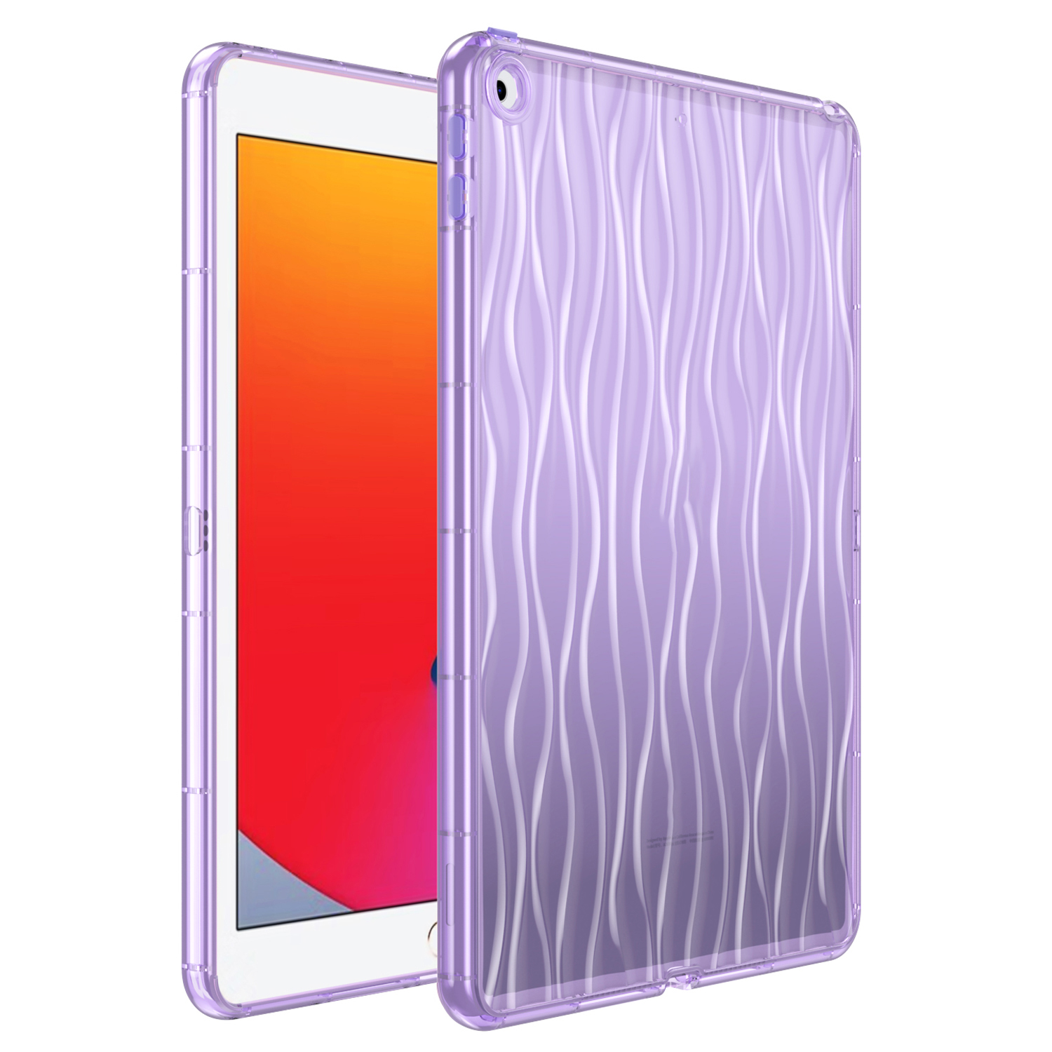 

Für Das Ipad 10.2 (2019) /(2020) /(2021) Deckung Der Wellentextur. - Helles Lila, iPad 10.2 (2021)
