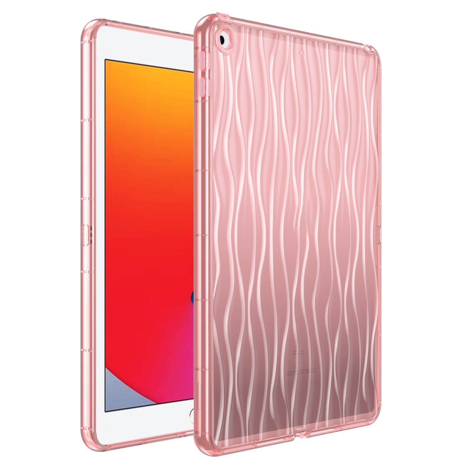 

Für Das Ipad 10.2 (2019) /(2020) /(2021) Deckung Der Wellentextur. - Rosa, iPad 10.2 (2021)