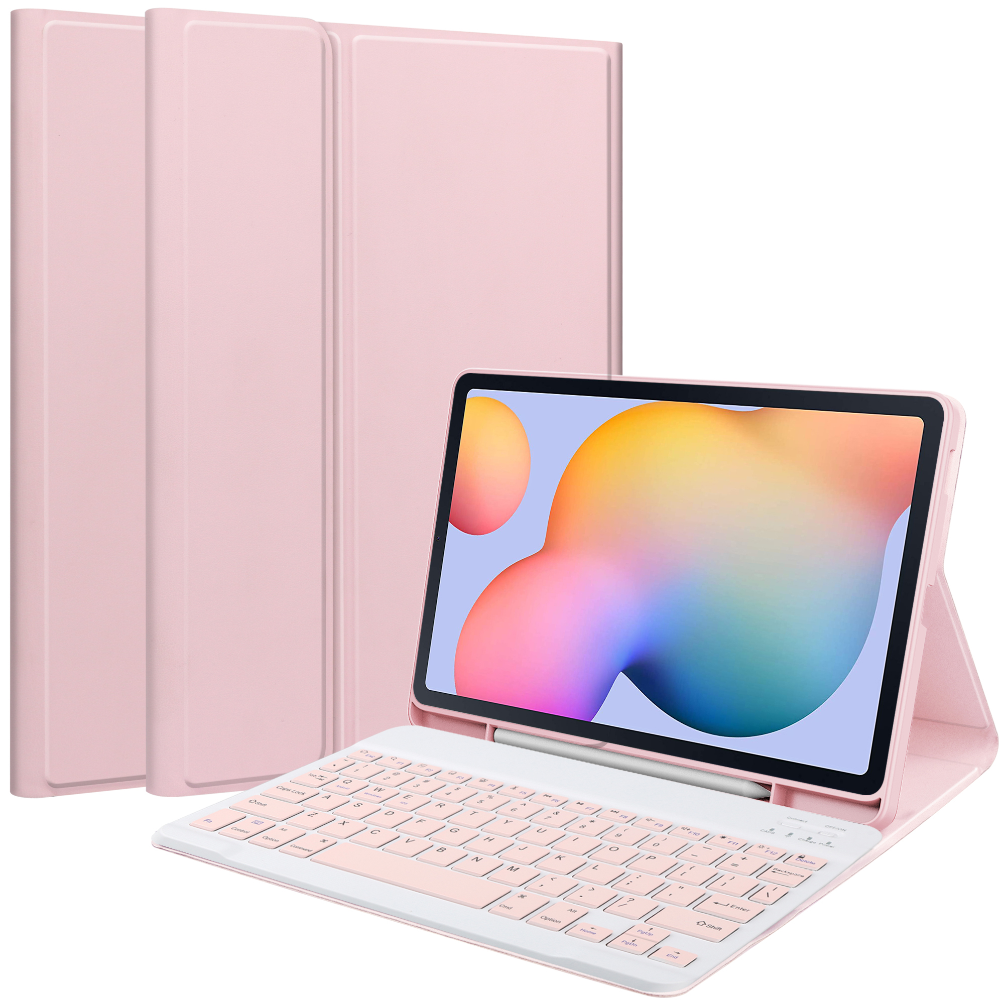

Für Samsung Galaxy Tab S6 Lite / S6 Lite (2022) PU Leder Tablet Hülle Ständer Magnetabdeckung Mit Stiftschlitz - Rosa, Galaxy Tab S6 Lite