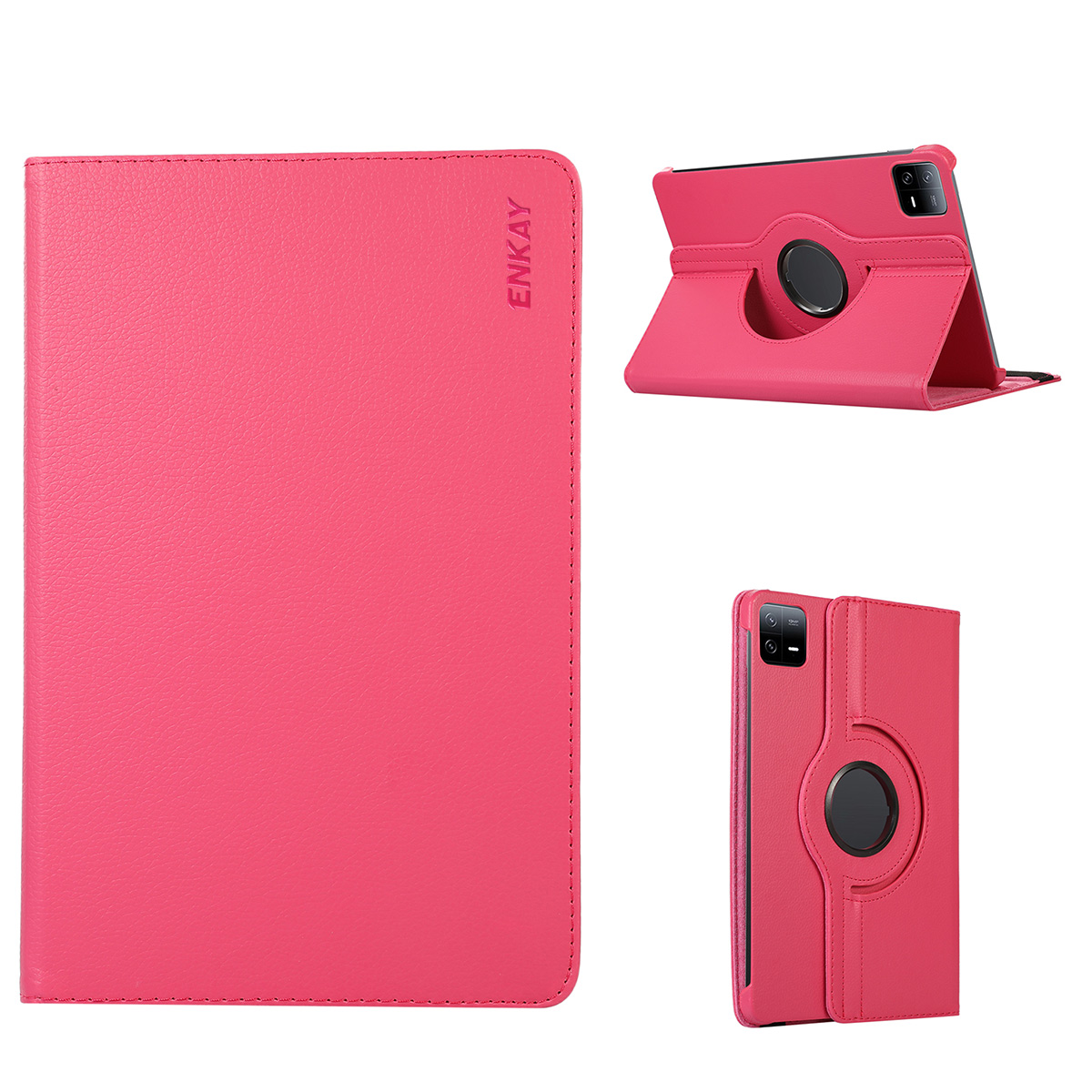 

Enkay Hut Prince Tablet Fall Für Xiaomi Pad 6 / Pad 6 Pro Rotary Stand PU Leder+pc -abdeckung Mit Autoschlaf / Aufwachen - Rose, Xiaomi Pad 6