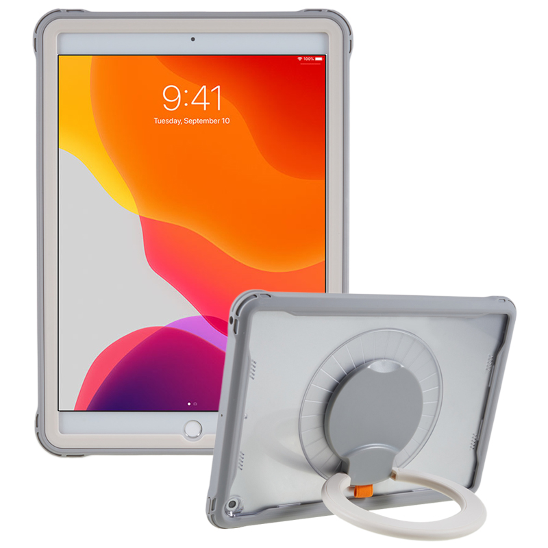 

Pepkoo Für Ipad 10.2 (2021) /(2020) /(2019) 360-grad-rotation Kickstand Cover PC + TPU Schockproof Tablet - Grau, iPad 10.2 (2021)