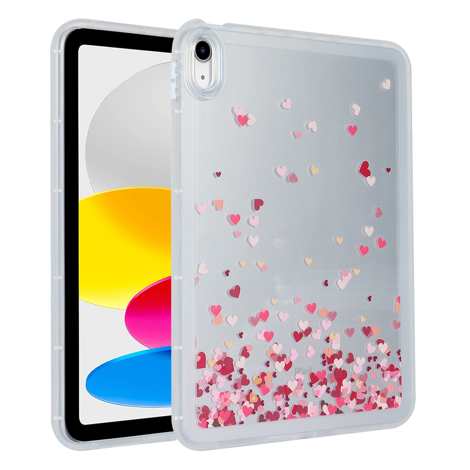 

Für Das Ipad 10.9 (2022) Tpu-tablet-fallmuster Druckluft-wächter-ecken Schockdcoverabdeckung - Liebesherzen, iPad 10.9 (2022)