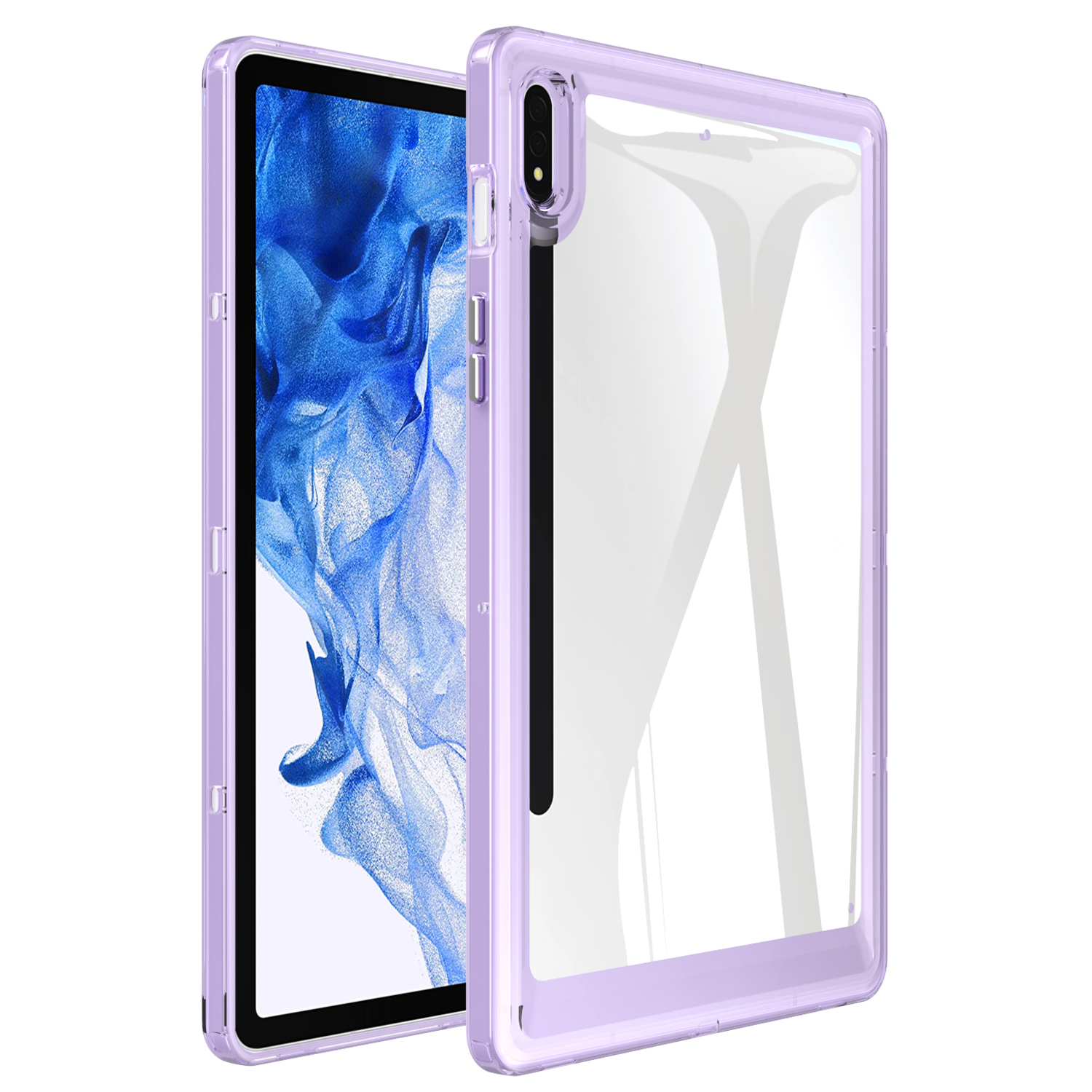 

Für Samsung Galaxy Tab S7 T870 / Tab S8 X700 TPU + Acryl Tablet Fall Transparent Rückenschutzabdeckung - Helles Lila, Galaxy Tab S7
