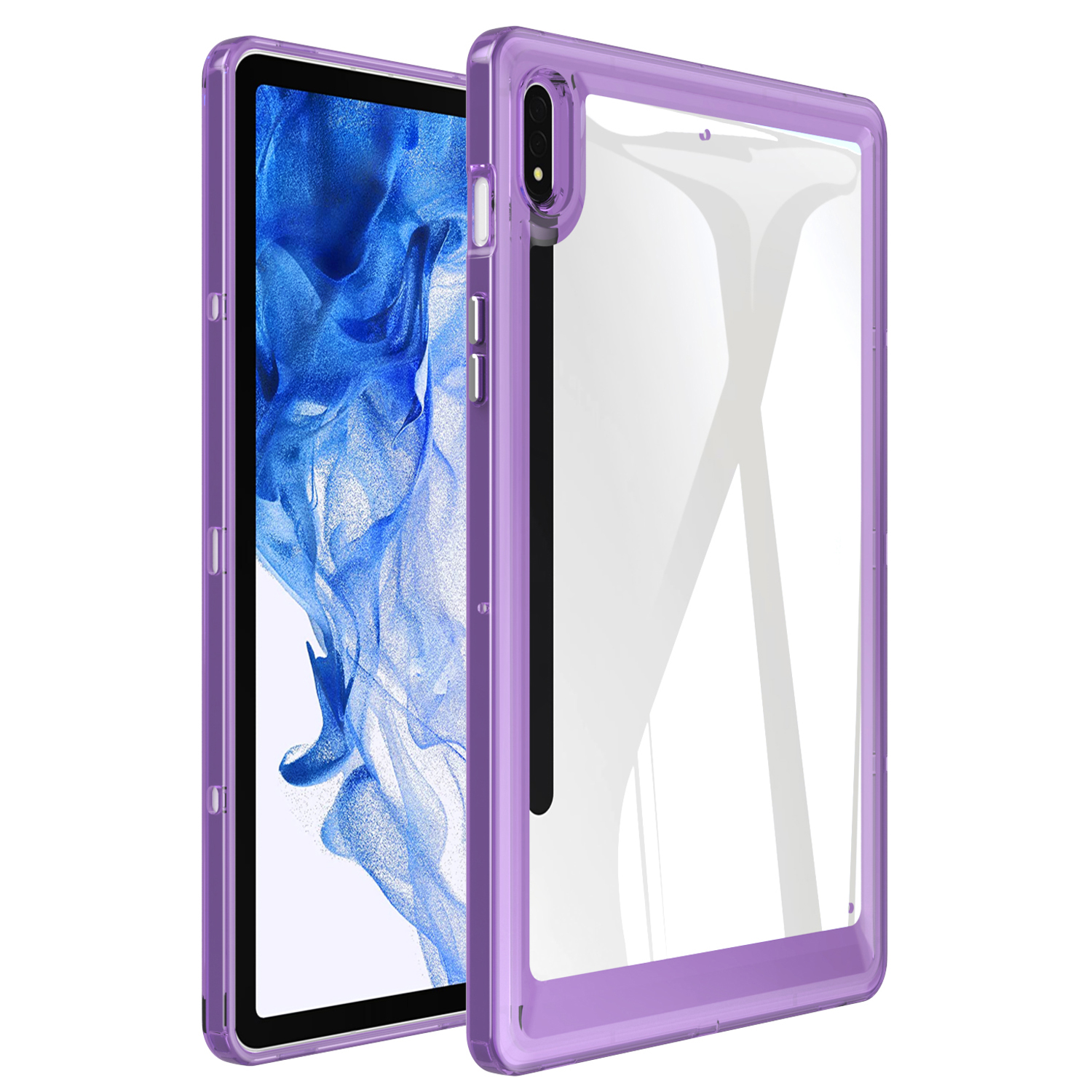 

Für Samsung Galaxy Tab S7 T870 / Tab S8 X700 TPU + Acryl Tablet Fall Transparent Rückenschutzabdeckung - Dunkelviolett, Galaxy Tab S7
