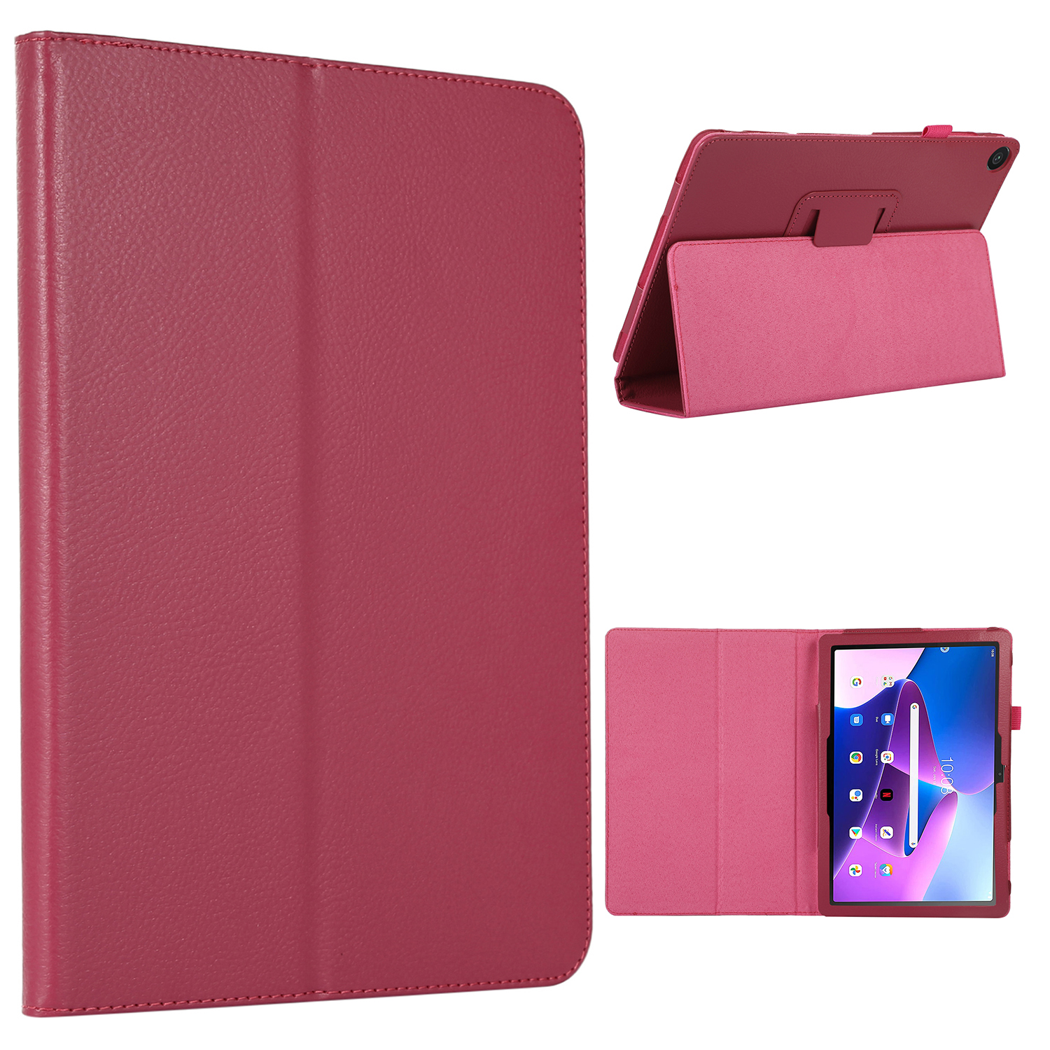 

Für Lenovo Tab M10 (Gen 3) Litchi Textur PU Leder Hülle Full Protection Stand Tablet Abdeckung - Rose, Lenovo Tab M10 (Gen 3)