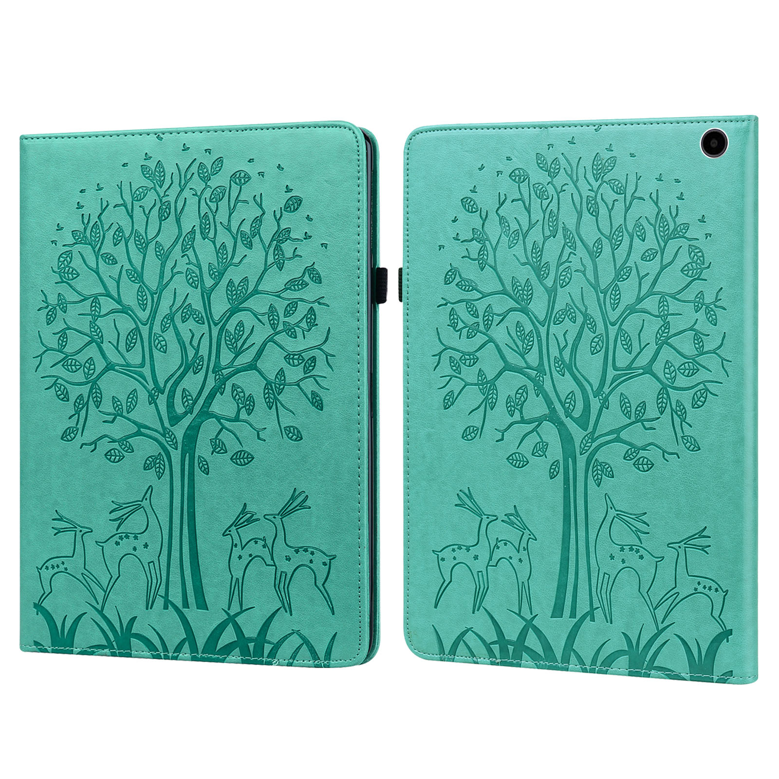 

Für Amazon Fire Max 11 PU Leder Tablet Case Tree Deer Imponed Stand Cover Mit Kartenhalter - Grün, Amazon Fire Max 11