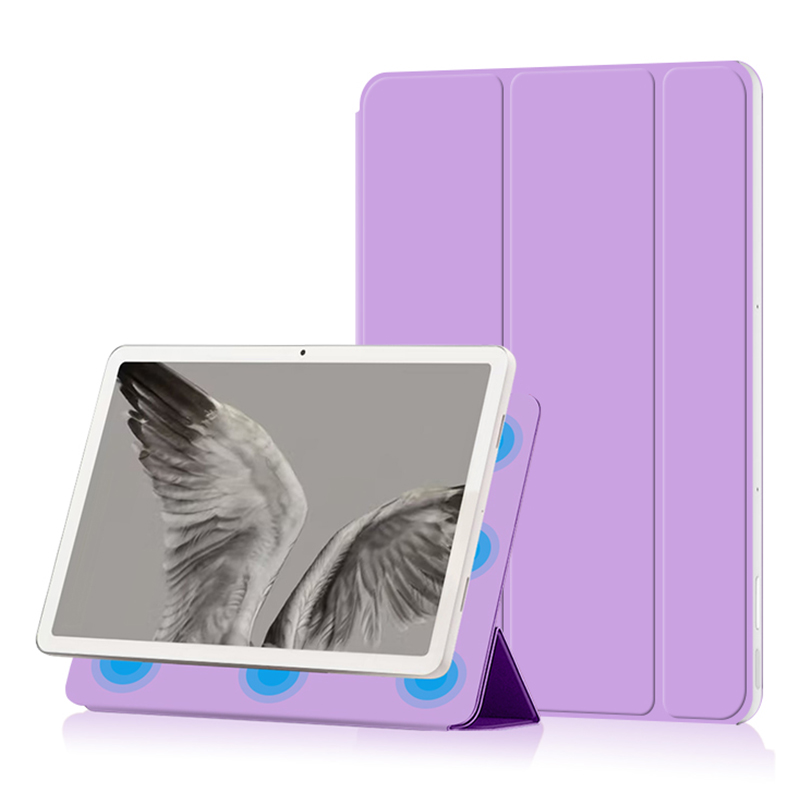 

Für Google Pixel Tablet PU Leder Magnetic Tablet Case Vollschutz Triufold Ständer Tablet Deckung - Lila, Google Pixel Tablet