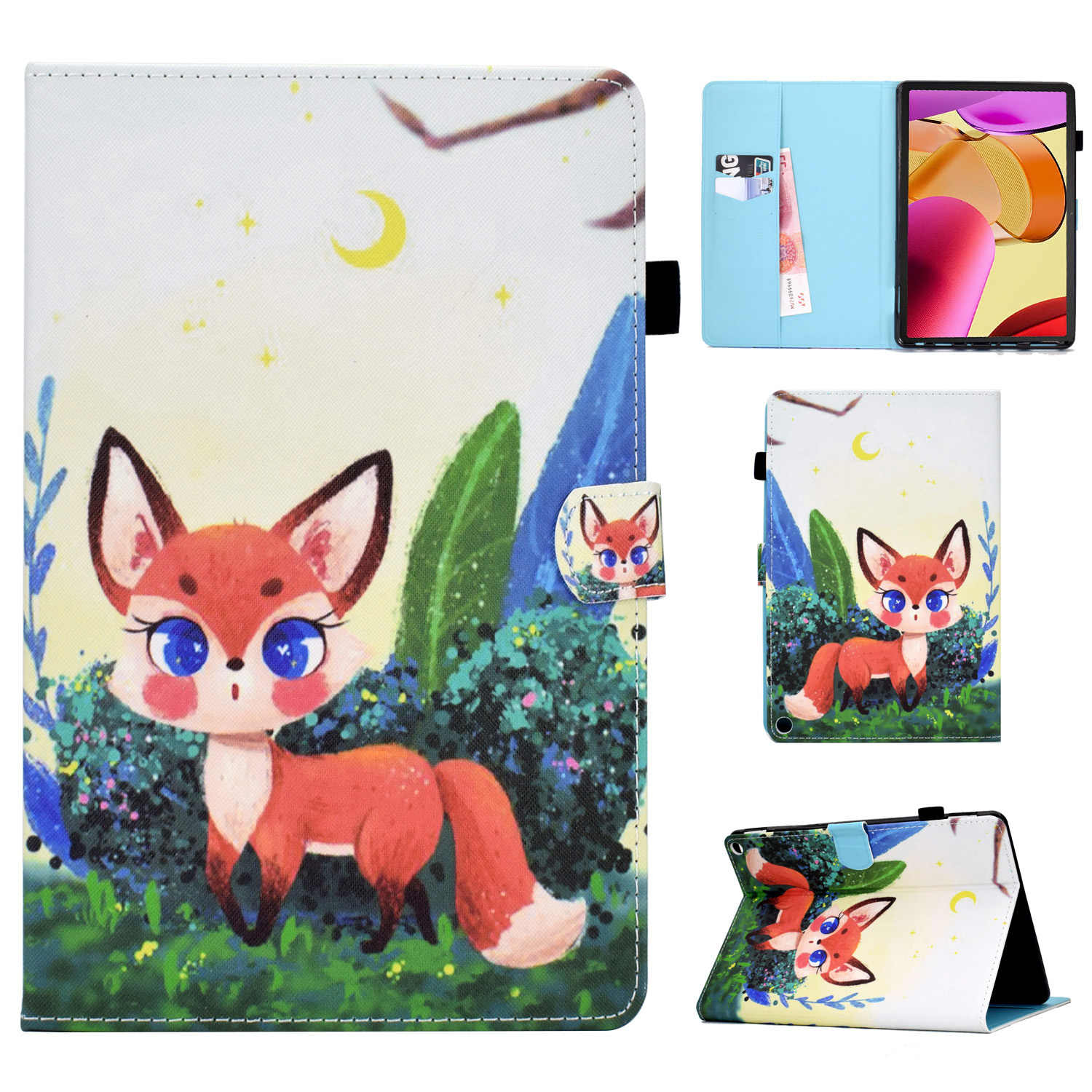

Muster Bedruckte Stoßdämpfer Hülle Für Amazon Fire Max 11 PU Leder Flip Cover Wallet Tablet Hülle Mit Ständer - Kleiner Fuchs, Amazon Fire Max 11