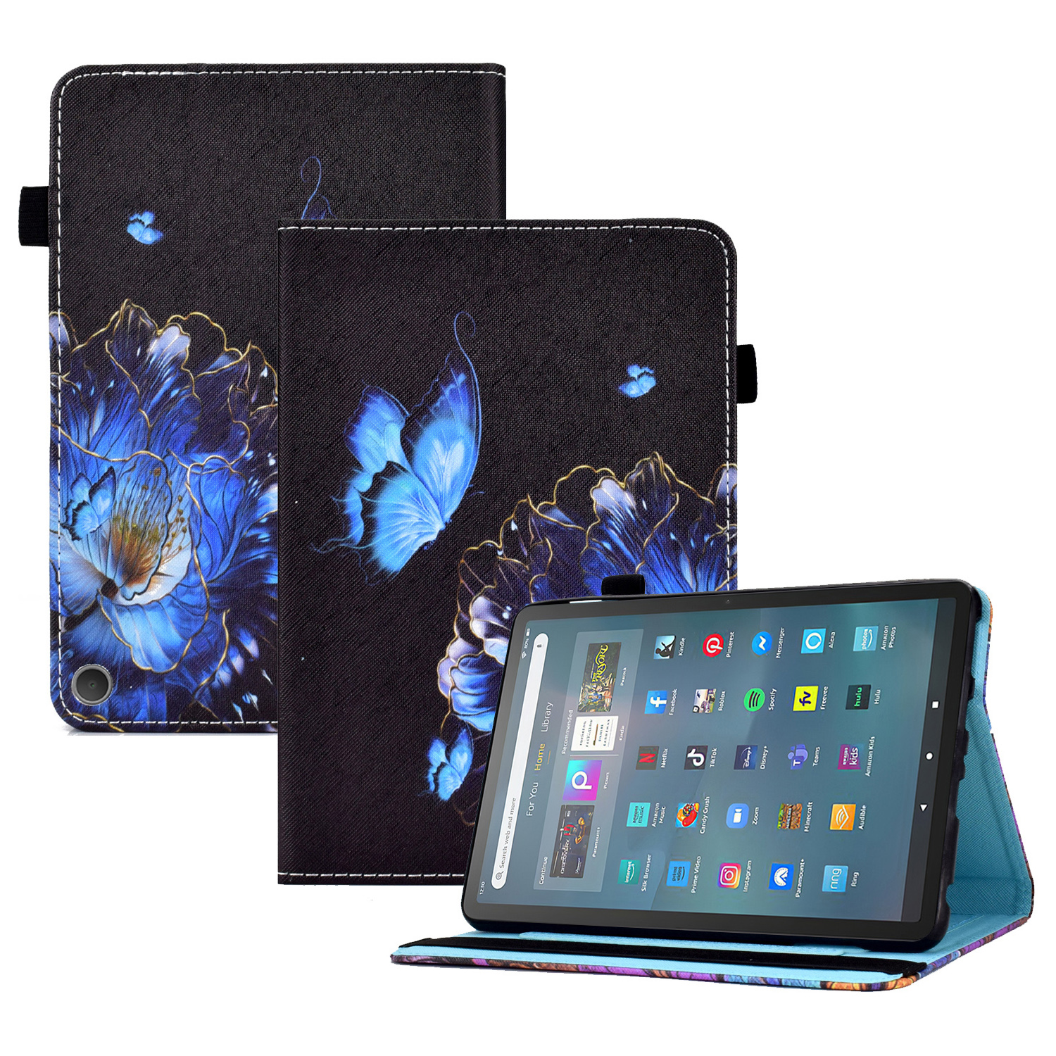 

Für Amazon Fire Max 11 Tablet Hülle Elastizitätsbandmuster Druck PU Lederstand Cover Abdeckung - Blume, Amazon Fire Max 11