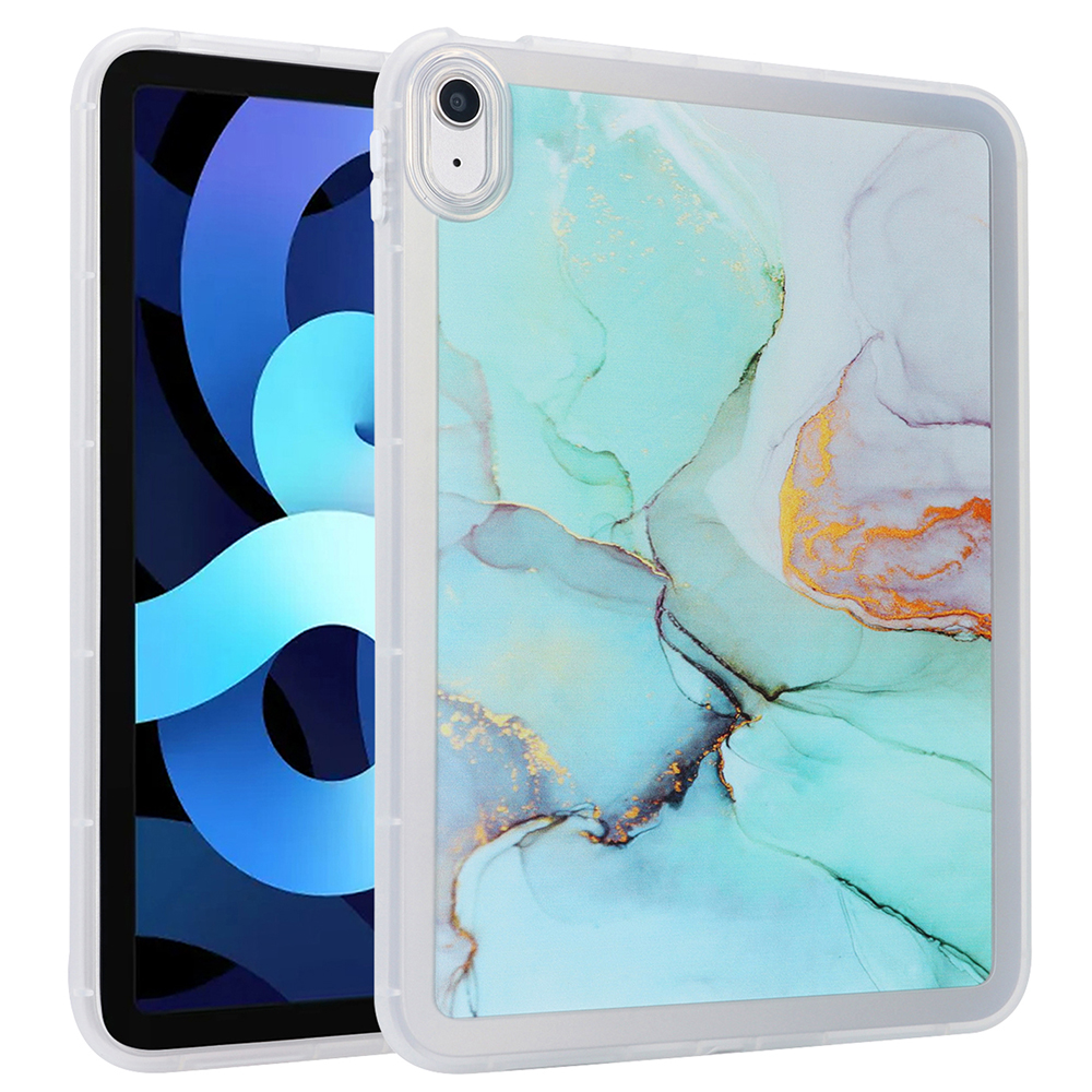 

Für Das Ipad 10.9 (2022) TPU -tablet -hülle Marmormuster Druckschocksicherer Rückzugshülle - Grün, iPad 10.9 (2022)