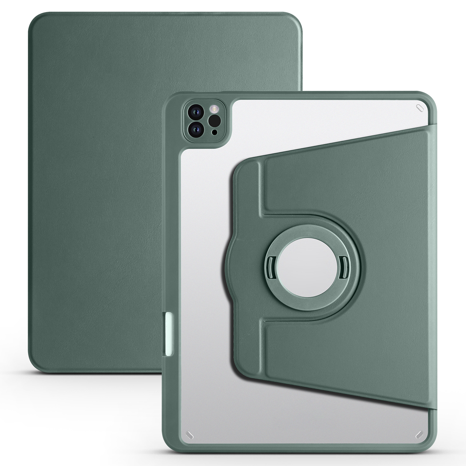 

Für Ipad Pro 11 (2021) /(2020) /(2022) / Ipad Air (2020) /(2022) Anti-drogen-tablet-hülle Rotierende Ständer PU Leder Tpu-abdeckung - Mitternacht Grün, iPad Pro 11 (2021)