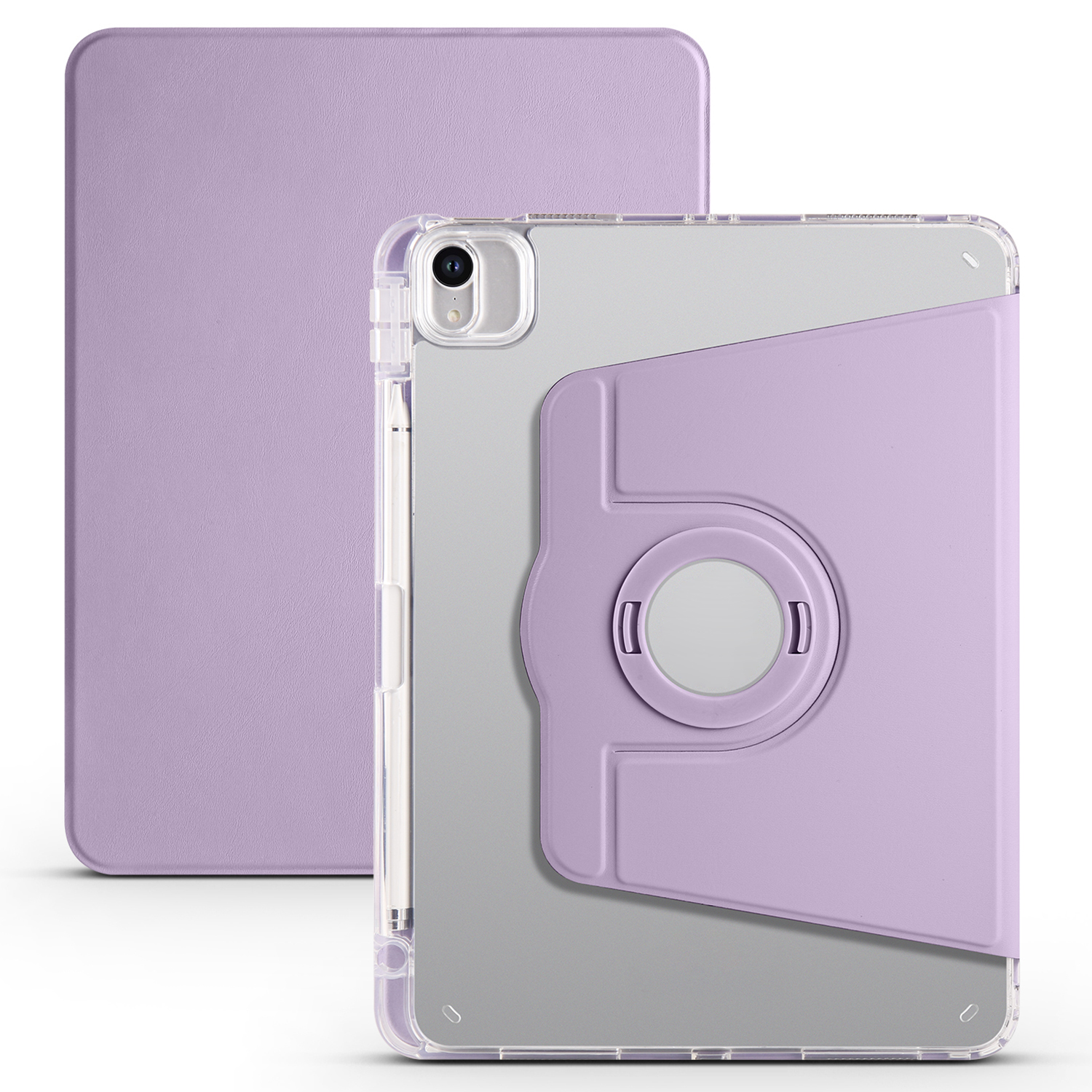 

Für Ipad Pro 11 (2021) /(2020) /(2022) / Ipad Air (2020) /(2022) Rotationsständer Tablette Abdeckung PU Leder TPU Kristall Klar Zurück - Helles Lila, iPad Pro 11 (2021)