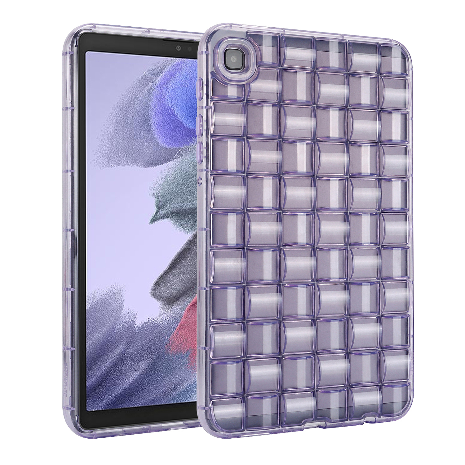 

Für Samsung Galaxy Tab A7 Lite 8,7-zoll T225 T220 Transparentes Rückenschale Ice Cube Design Tpu-tablettenabdeckung - Lila, Galaxy Tab A7 Lite 8.7-inch