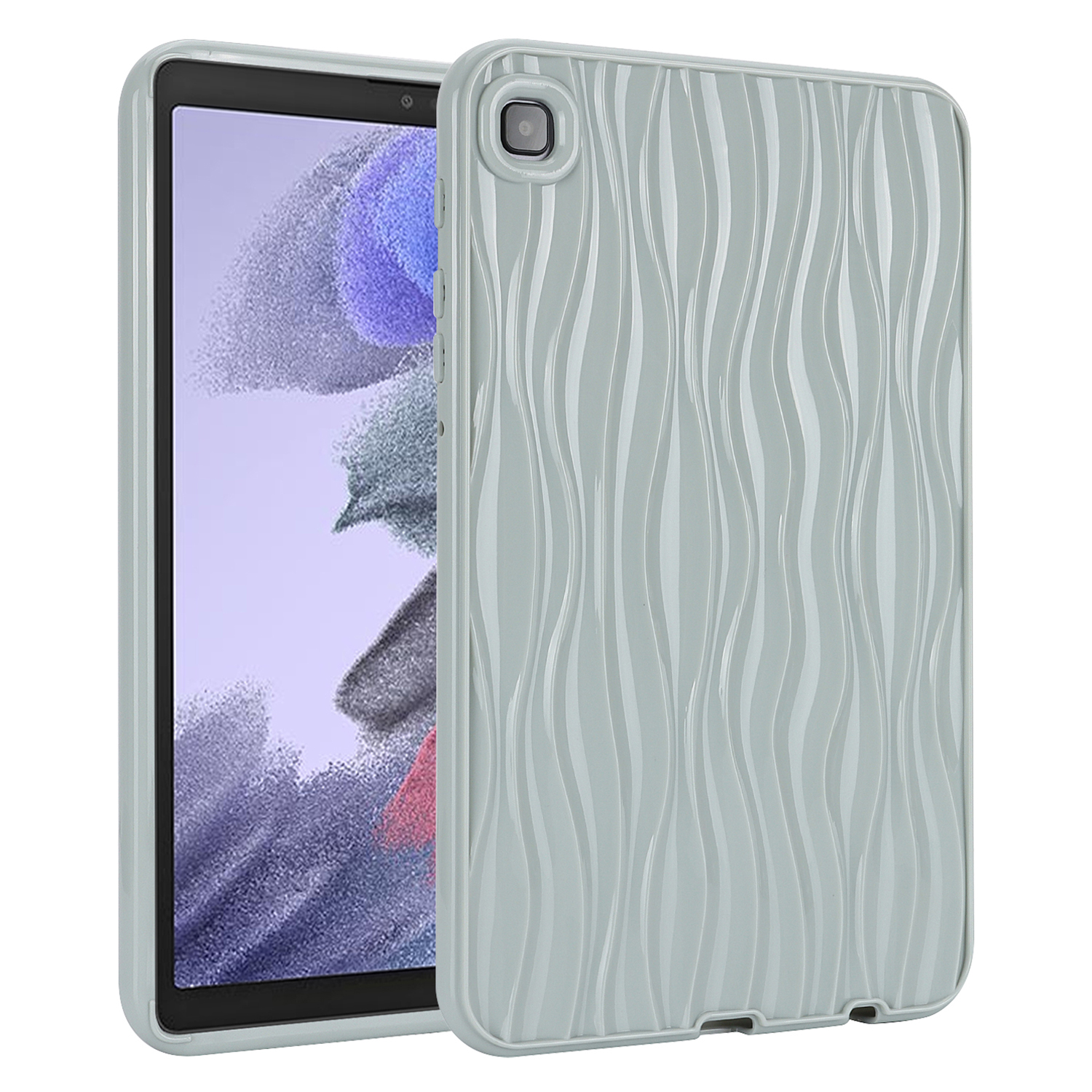 

Für Samsung Galaxy Tab A7 Lite 8,7-zoll T225 T220 Water Ripple Textur Case Feste Farbtafu-tablettenabdeckung - Grau, Galaxy Tab A7 Lite 8.7-inch