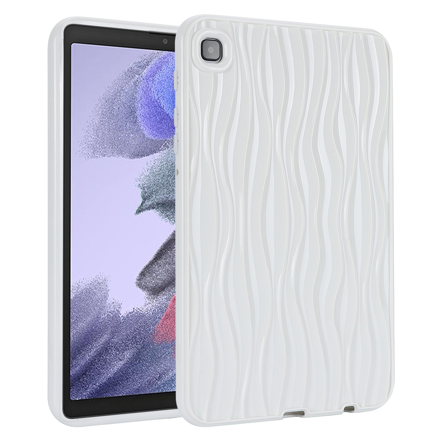 

Für Samsung Galaxy Tab A7 Lite 8,7-zoll T225 T220 Water Ripple Textur Case Feste Farbtafu-tablettenabdeckung - Weiss, Galaxy Tab A7 Lite 8.7-inch