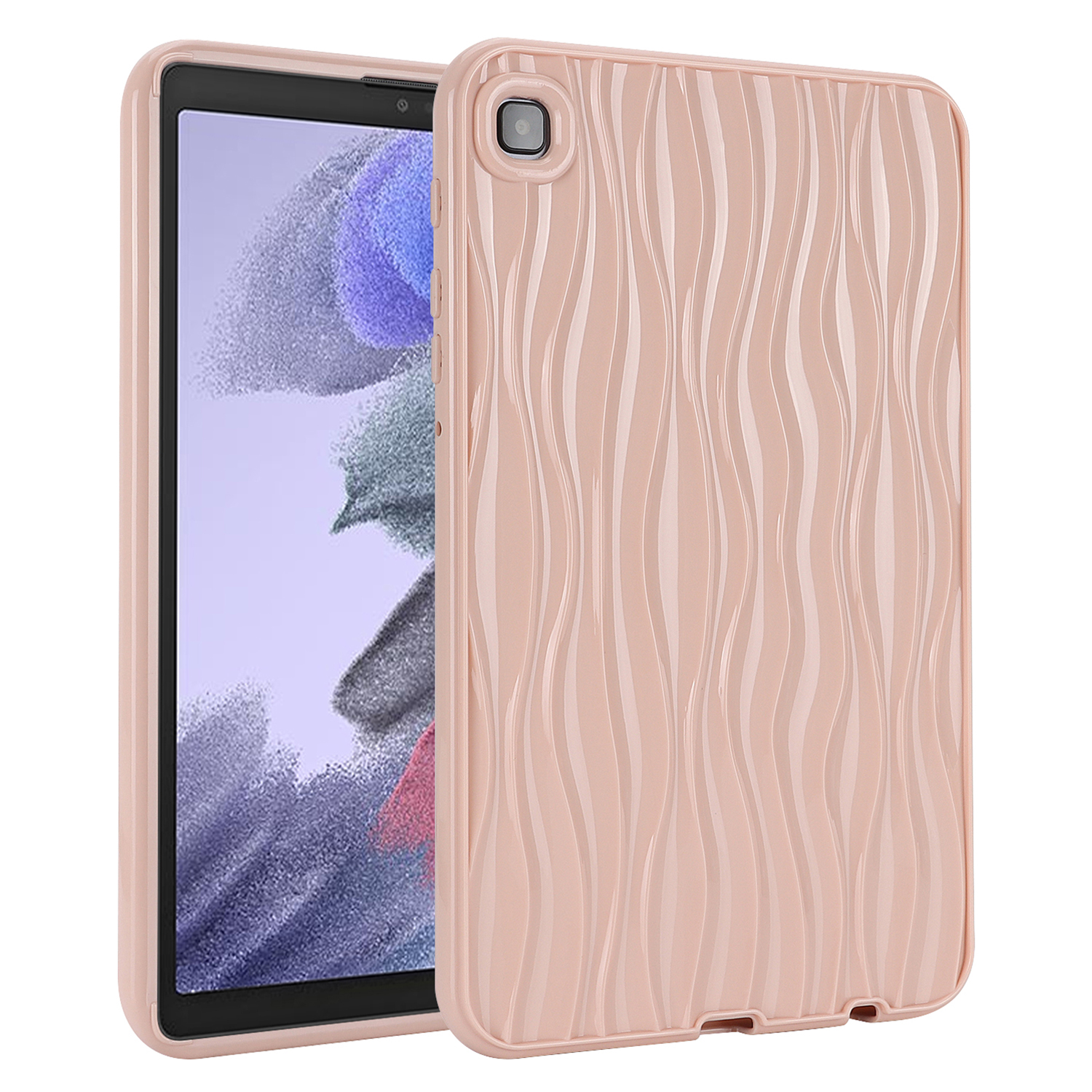 

Für Samsung Galaxy Tab A7 Lite 8,7-zoll T225 T220 Water Ripple Textur Case Feste Farbtafu-tablettenabdeckung - Rosa, Galaxy Tab A7 Lite 8.7-inch