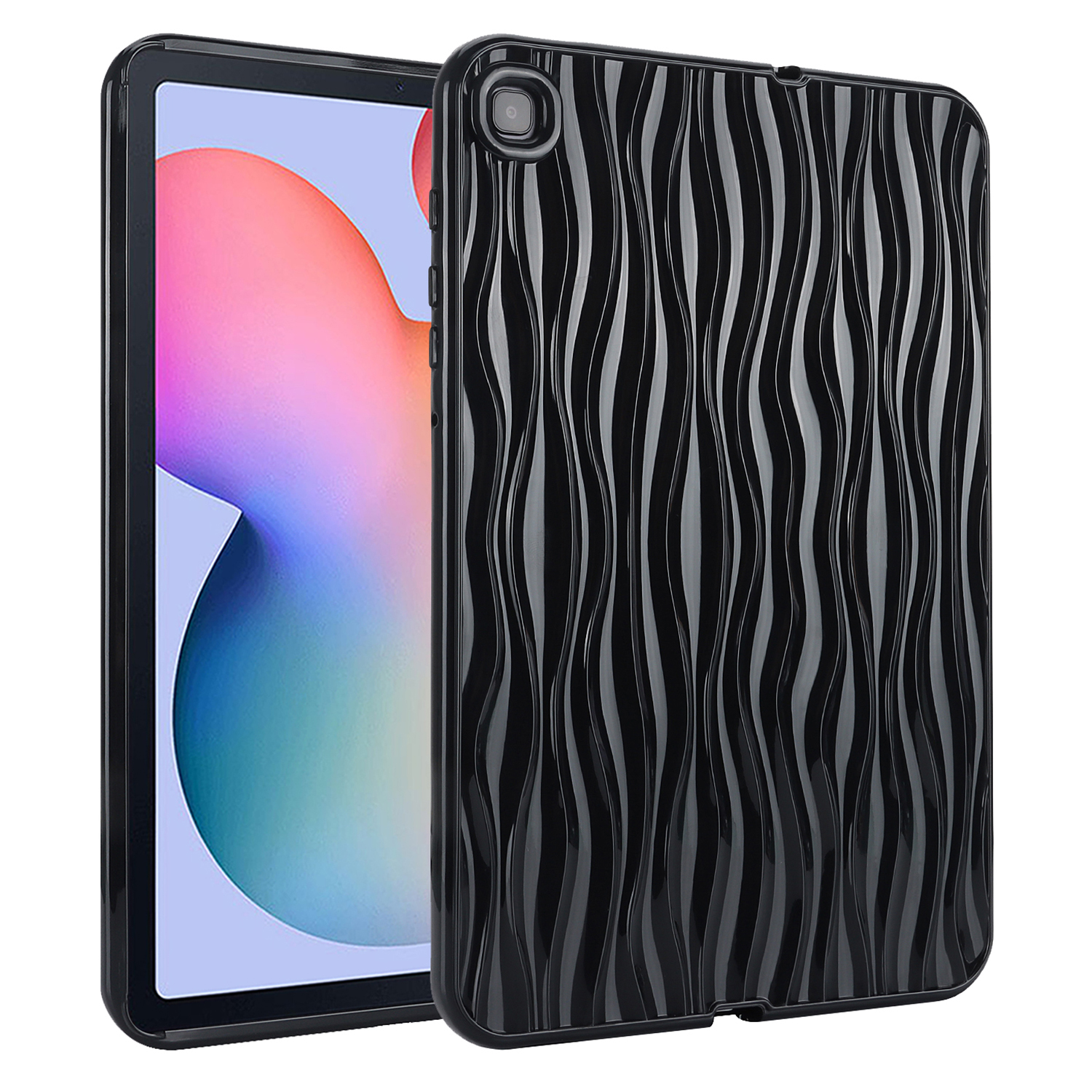 

TPU -schutzhülle Für Samsung Galaxy Tab S6 Lite P610 P615 / Tab S6 Lite (2022), Feste Farbwasser -ripple -textur -tablettenabdeckung - Schwarz, Galaxy Tab S6 Lite