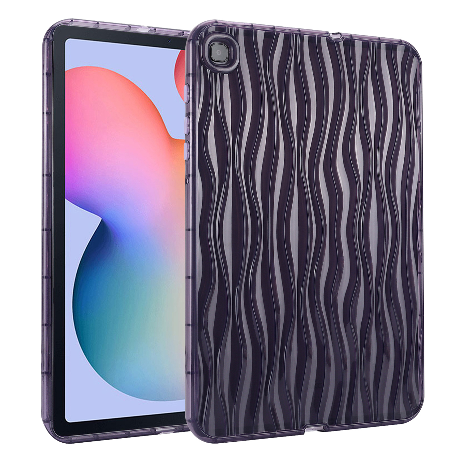 

Für Samsung Galaxy Tab S6 Lite P610 P615 / Tab S6 Lite (2022) Anti-drogen-abdeckungswelle Textur Klares Tpu-tablet-fall - Dunkelviolett, Galaxy Tab S6 Lite