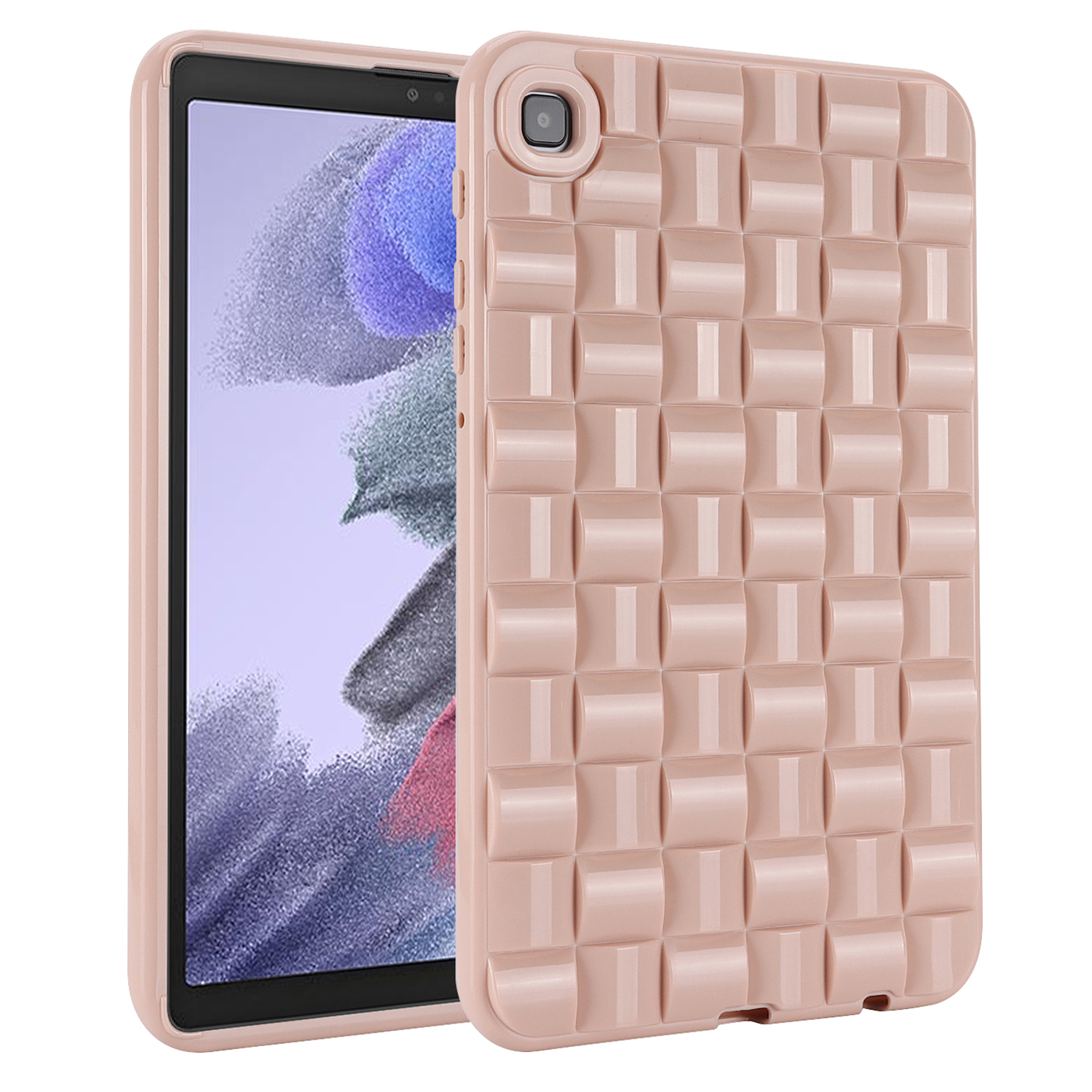 

Rückdeckschale Für Samsung Galaxy Tab A7 Lite 8,7-zoll T225 T220, Flexible TPU Gewebte Textur-tablet-hülle - Rosa, Galaxy Tab A7 Lite 8.7-inch