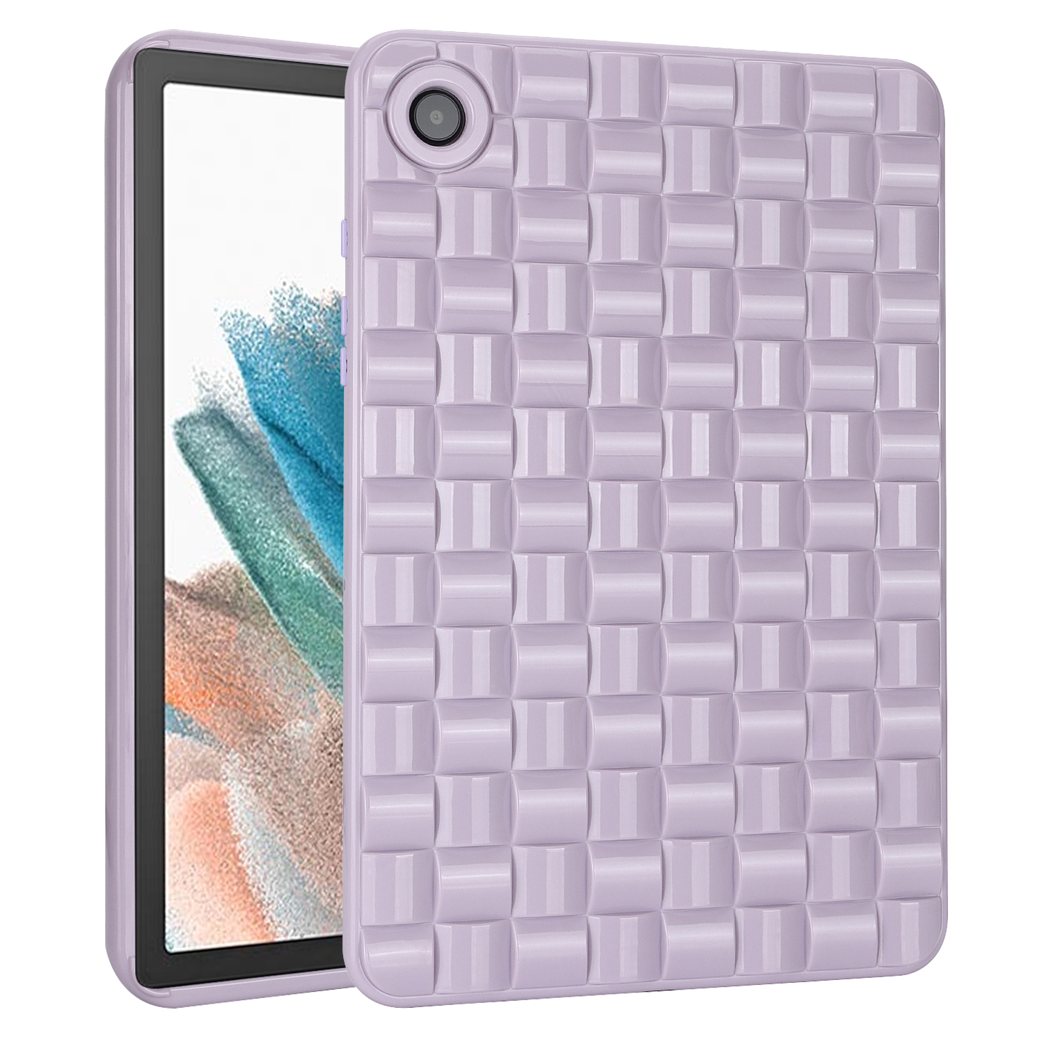 

Für Samsung Galaxy Tab A8 10.5 (2021) X200 TPU Flexible Rückseite Abdeckung Gewebter Textur -schutztablettenfall - Lila, Galaxy Tab A8 10.5 (2021)