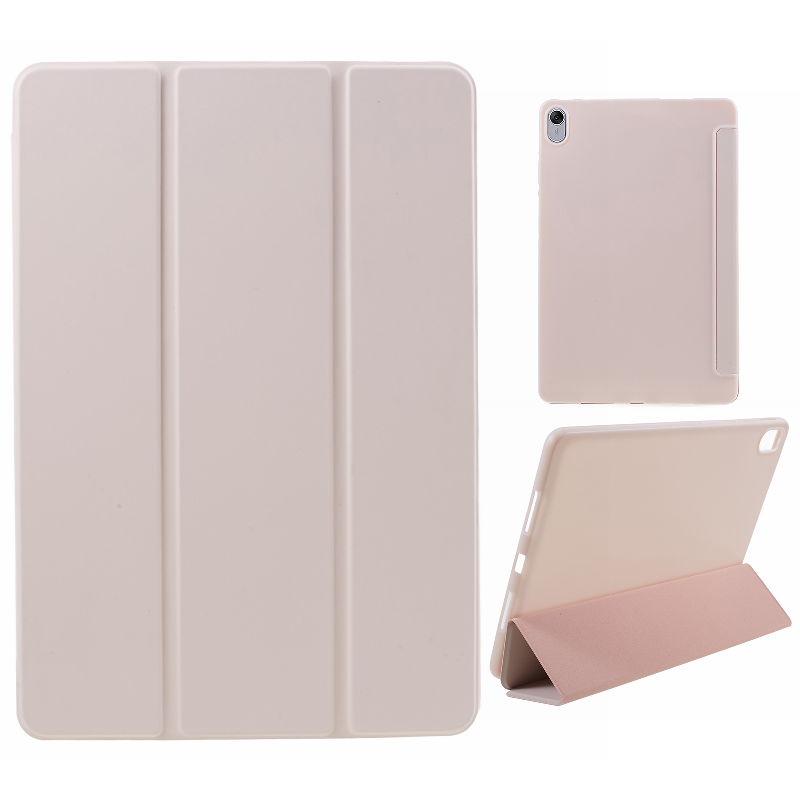 

Für Huawei Matepad 11.5 PU Leder + Silikon Stoßdichter Abdeckung Anti-Drop Tri-Fold Stand Tablet Hülle - Rosa, Huawei MatePad 11.5