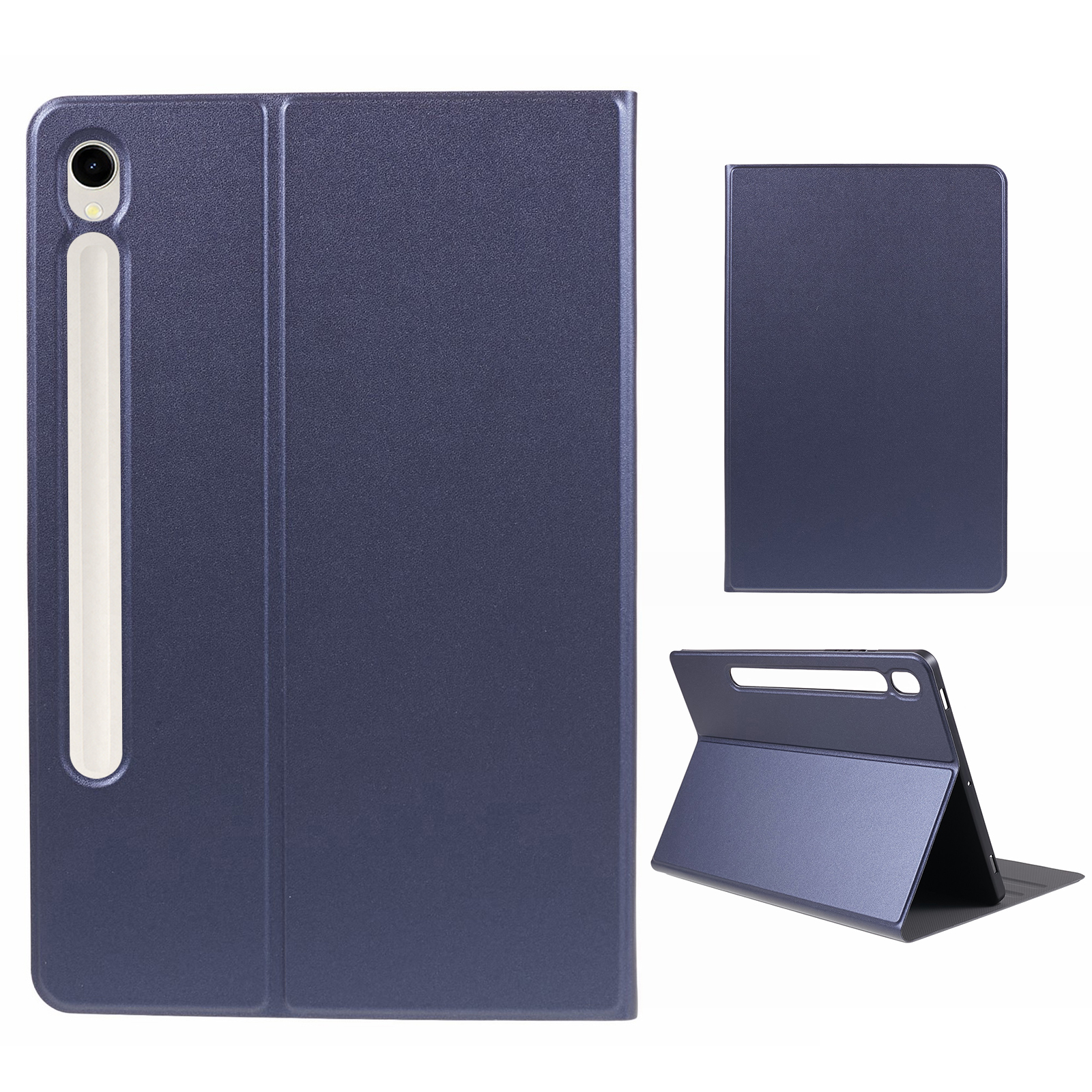 

Für Samsung Galaxy Tab S9 PU Leder Tablet Hülle Faltbare Stand Tablet Schutzdeckel - Blau, Galaxy Tab S9