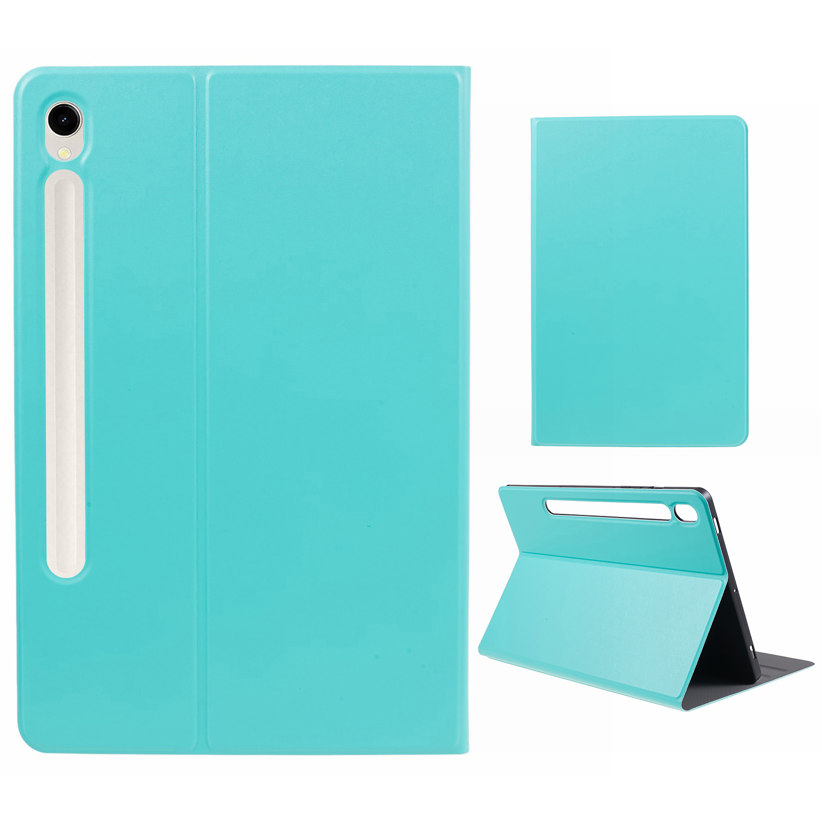 

Für Samsung Galaxy Tab S9 PU Leder Tablet Hülle Faltbare Stand Tablet Schutzdeckel - Grün, Galaxy Tab S9