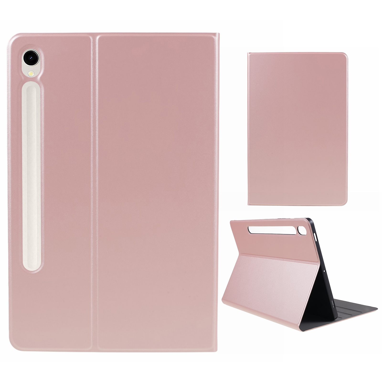 

Für Samsung Galaxy Tab S9 PU Leder Tablet Hülle Faltbare Stand Tablet Schutzdeckel - Roségold, Galaxy Tab S9