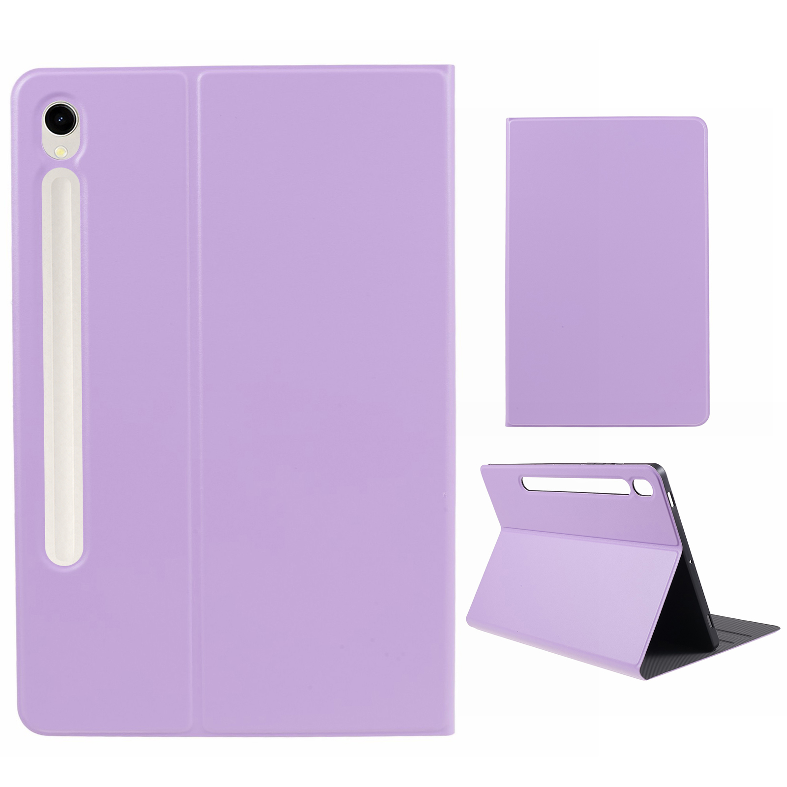 

Für Samsung Galaxy Tab S9 PU Leder Tablet Hülle Faltbare Stand Tablet Schutzdeckel - Lila, Galaxy Tab S9