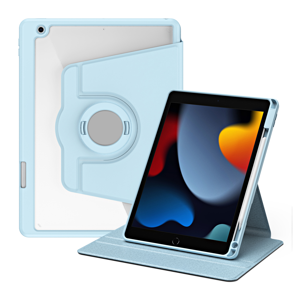 

Für Ipad 10.2 (2021) /(2019) /(2020) Anti-drogen-tablet-hülle Rotierende Ständer Pu-leder-tpu-abdeckung - Baby Blau, iPad 10.2 (2021)