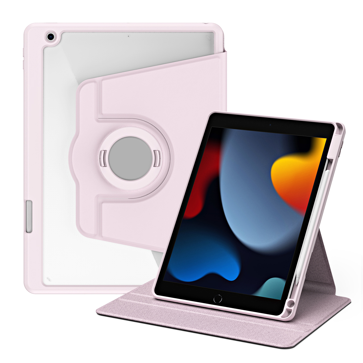 

Für Ipad 10.2 (2021) /(2019) /(2020) Anti-drogen-tablet-hülle Rotierende Ständer Pu-leder-tpu-abdeckung - Rosa, iPad 10.2 (2021)