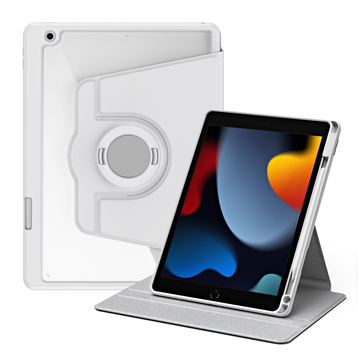 

Für Ipad 10.2 (2021) /(2019) /(2020) Anti-drogen-tablet-hülle Rotierende Ständer Pu-leder-tpu-abdeckung - Grau, iPad 10.2 (2021)