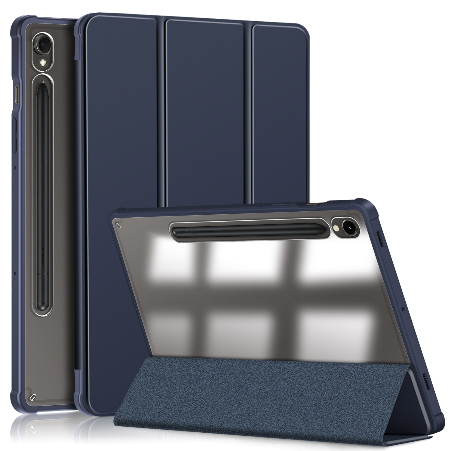 

Schutzhülle Für Samsung Galaxy Tab S9 (SM-X710 / SM-X716B / SM-X718U) Pu+tpu+acryl-tri-fold-stand-tablet-abdeckung Mit Stiftschlitz - Blau, Galaxy Tab S9