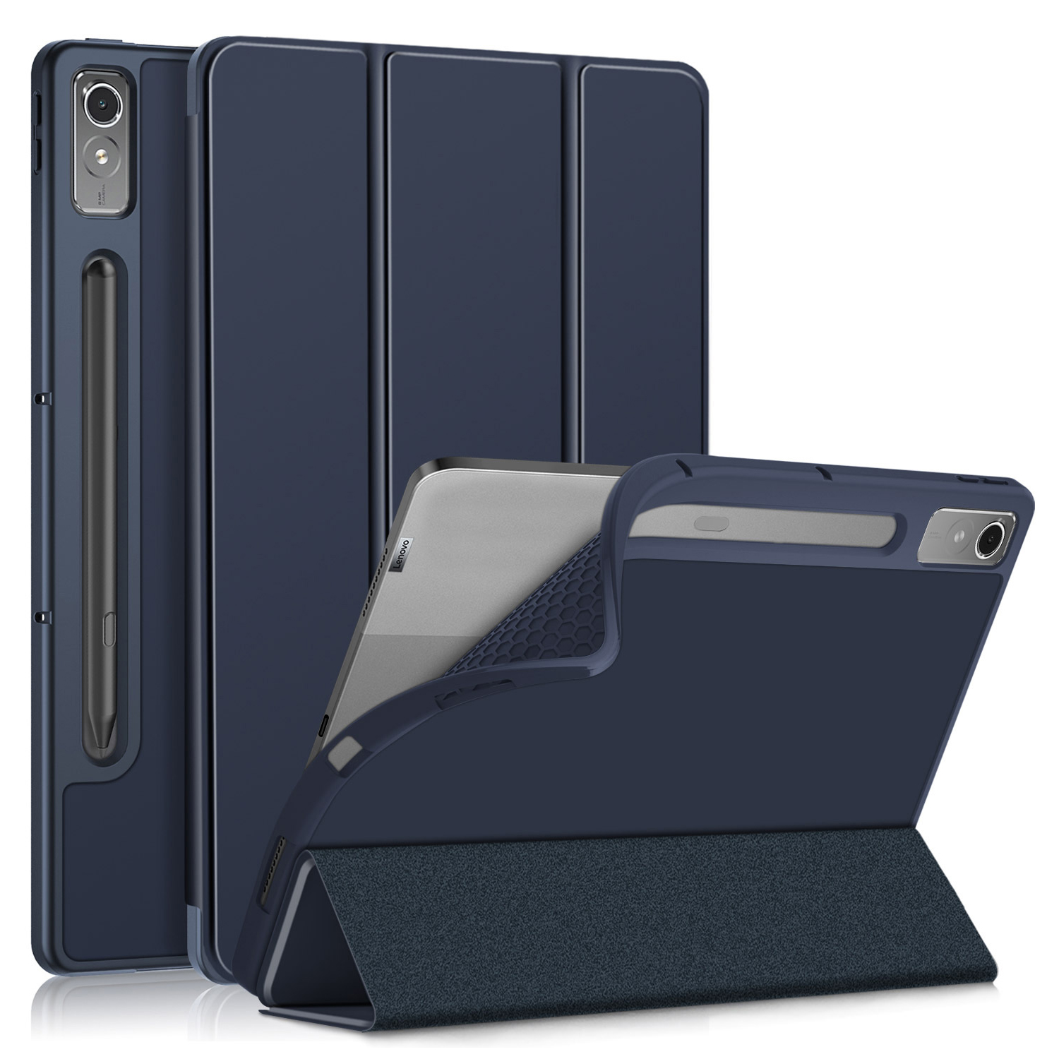 

Für Lenovo Tab P12 TB371FC Trifold Stat - Dunkelblau, Lenovo Tab P12