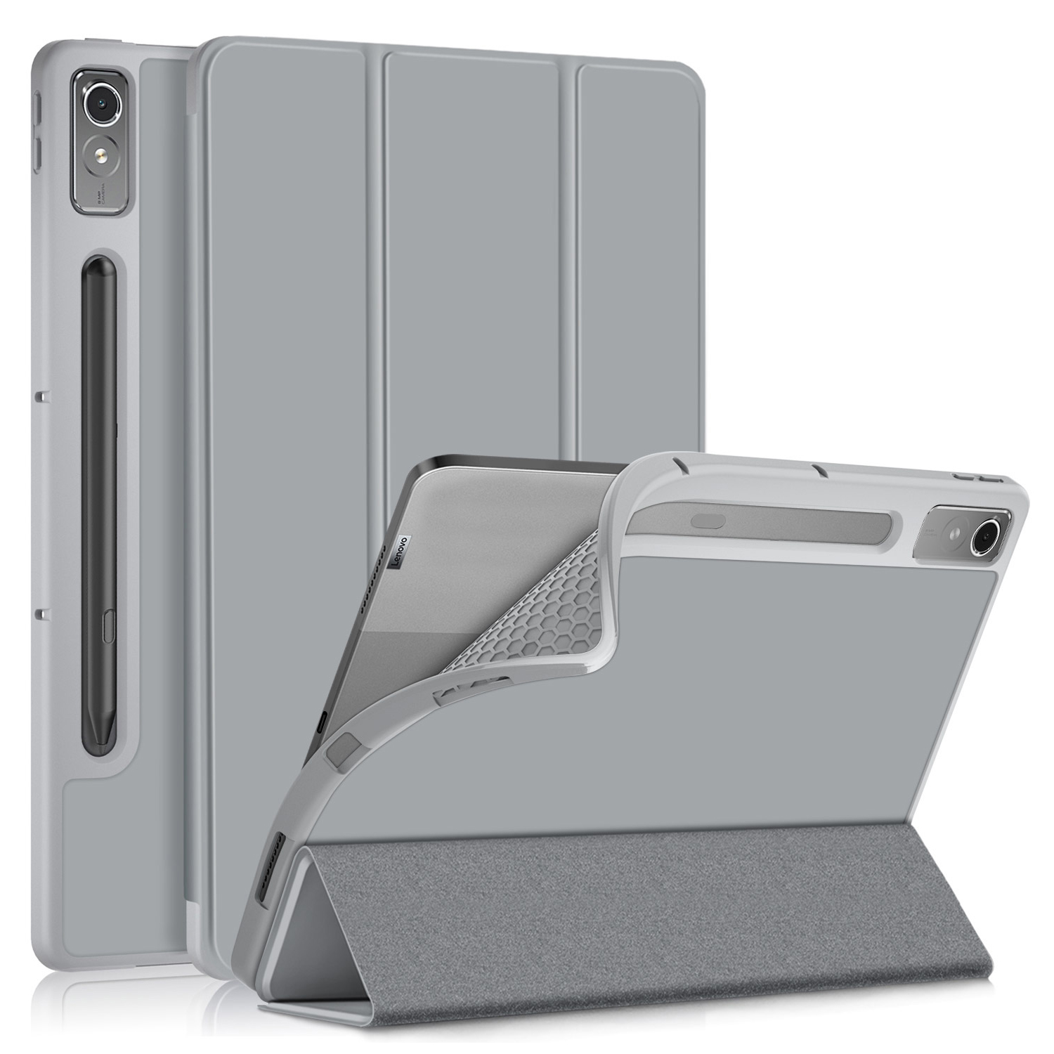 

Für Lenovo Tab P12 TB371FC Trifold Stat - Grau, Lenovo Tab P12