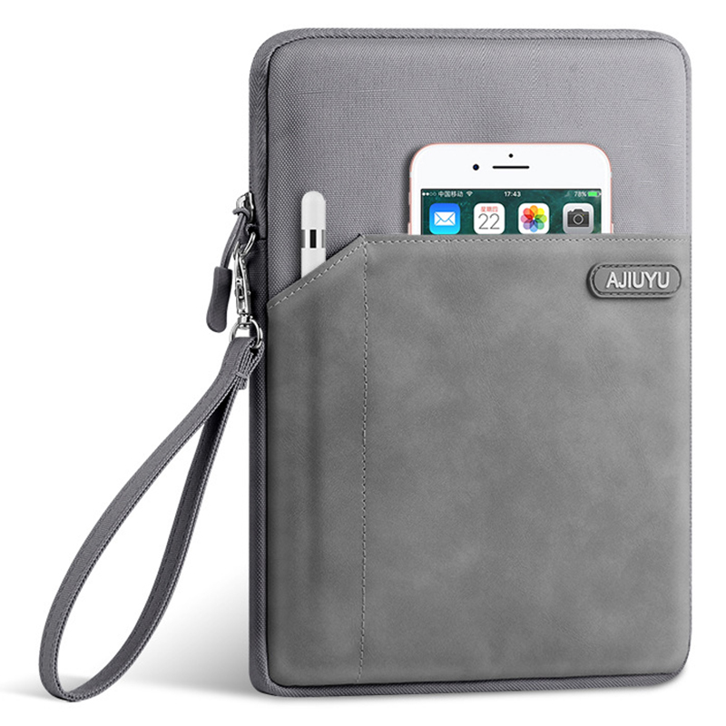 

Ajiuyu Laptop Schutzhülle PU Leder + Stofftafel Mit Handgurt Tragen - Dunkelgrau, Universal