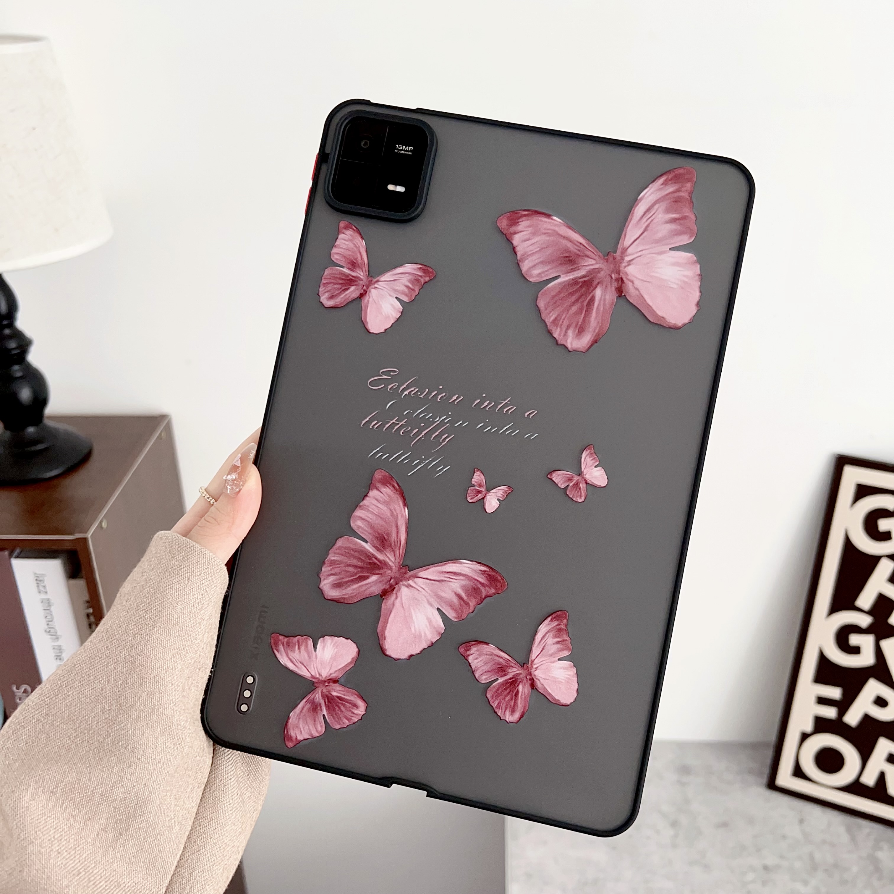 

Für Xiaomi Pad 6 Muster Drucktablette Hülle Hauttouch Stoßdicht Weicher Tpu-rückzugabdeckung - Schmetterling, Xiaomi Pad 6