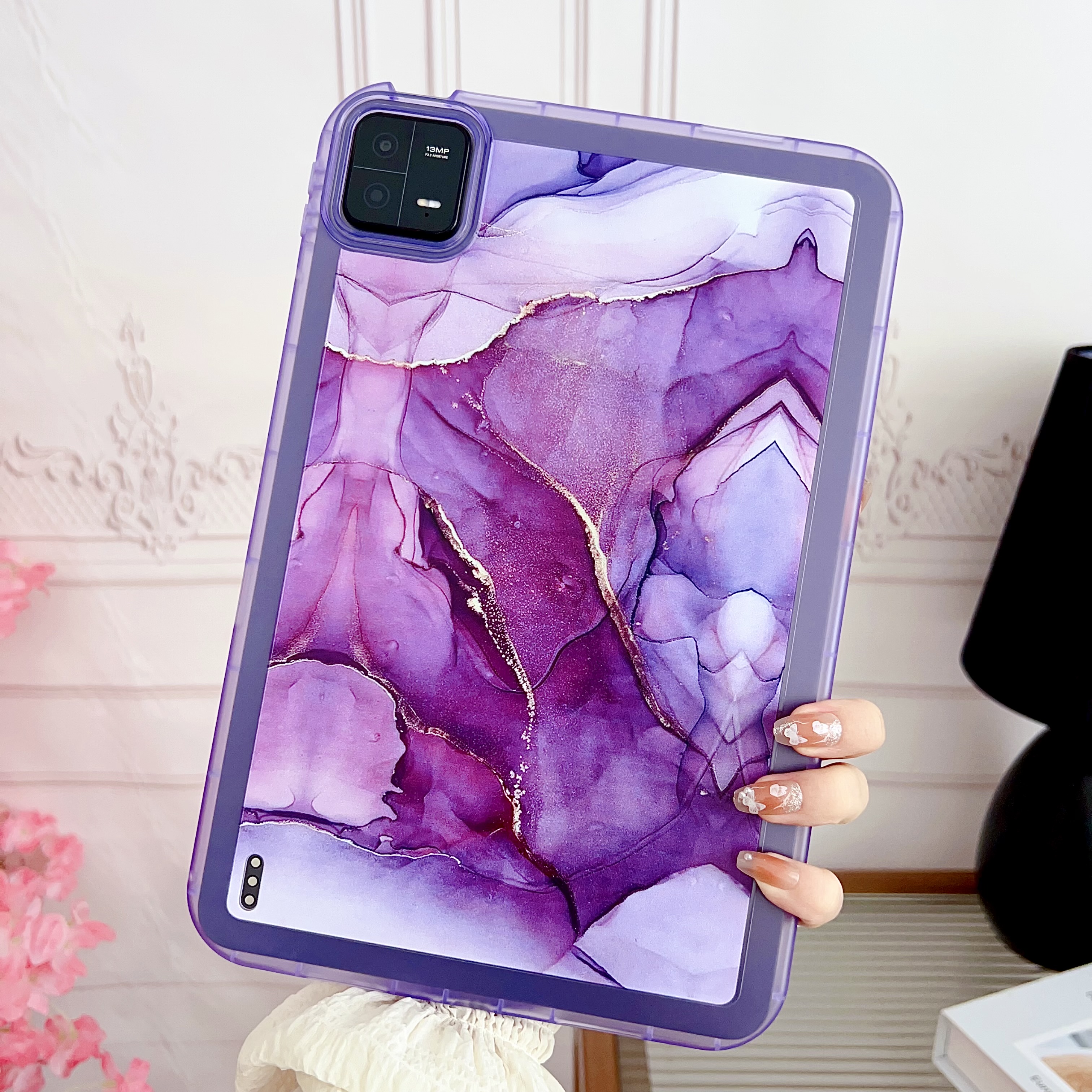 

Für Xiaomi Pad 6 Marmormuster-drucktablette Fall Weiche Tpu-anti-kratzer-abdeckung - Lila, Xiaomi Pad 6