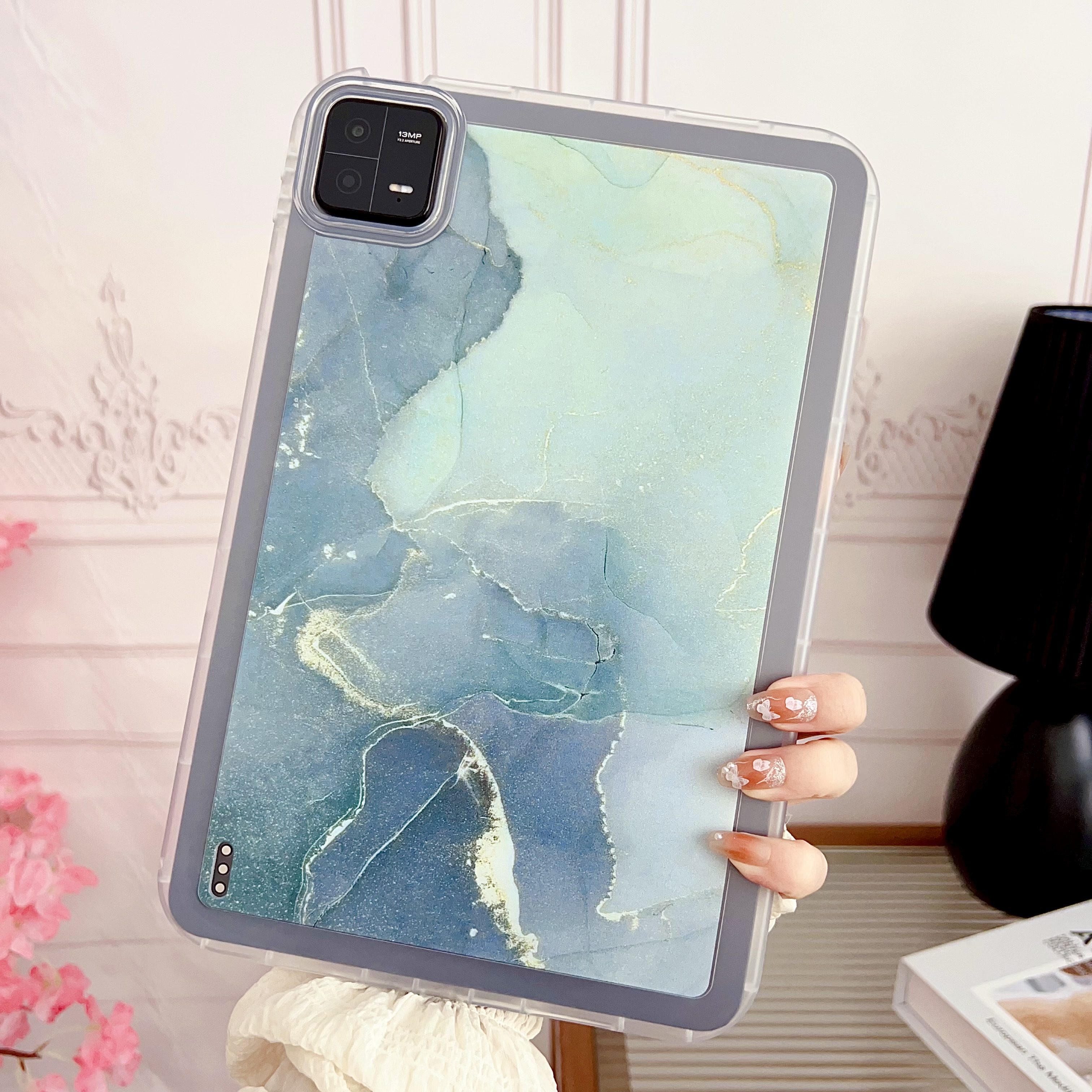 

Für Xiaomi Pad 6 Marmormuster-drucktablette Fall Weiche Tpu-anti-kratzer-abdeckung - Cyan, Xiaomi Pad 6