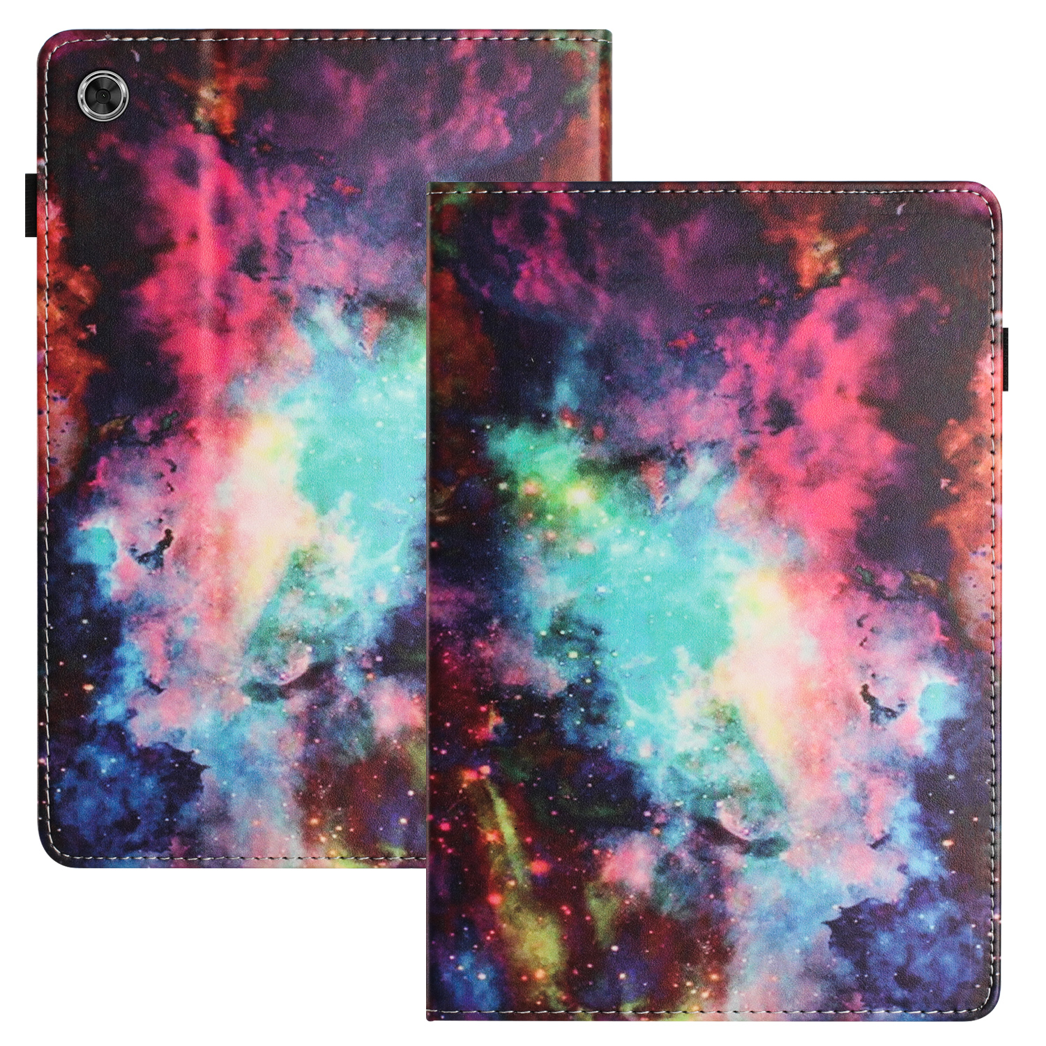 

Für Samsung Galaxy Tab A8 10.5 (2022) / (2021) Musterdruck PU Leder Tablet Haufen Ständer Cover Card Slot - Sternenklarer Himmel, Galaxy Tab A8 10.5 (2021)