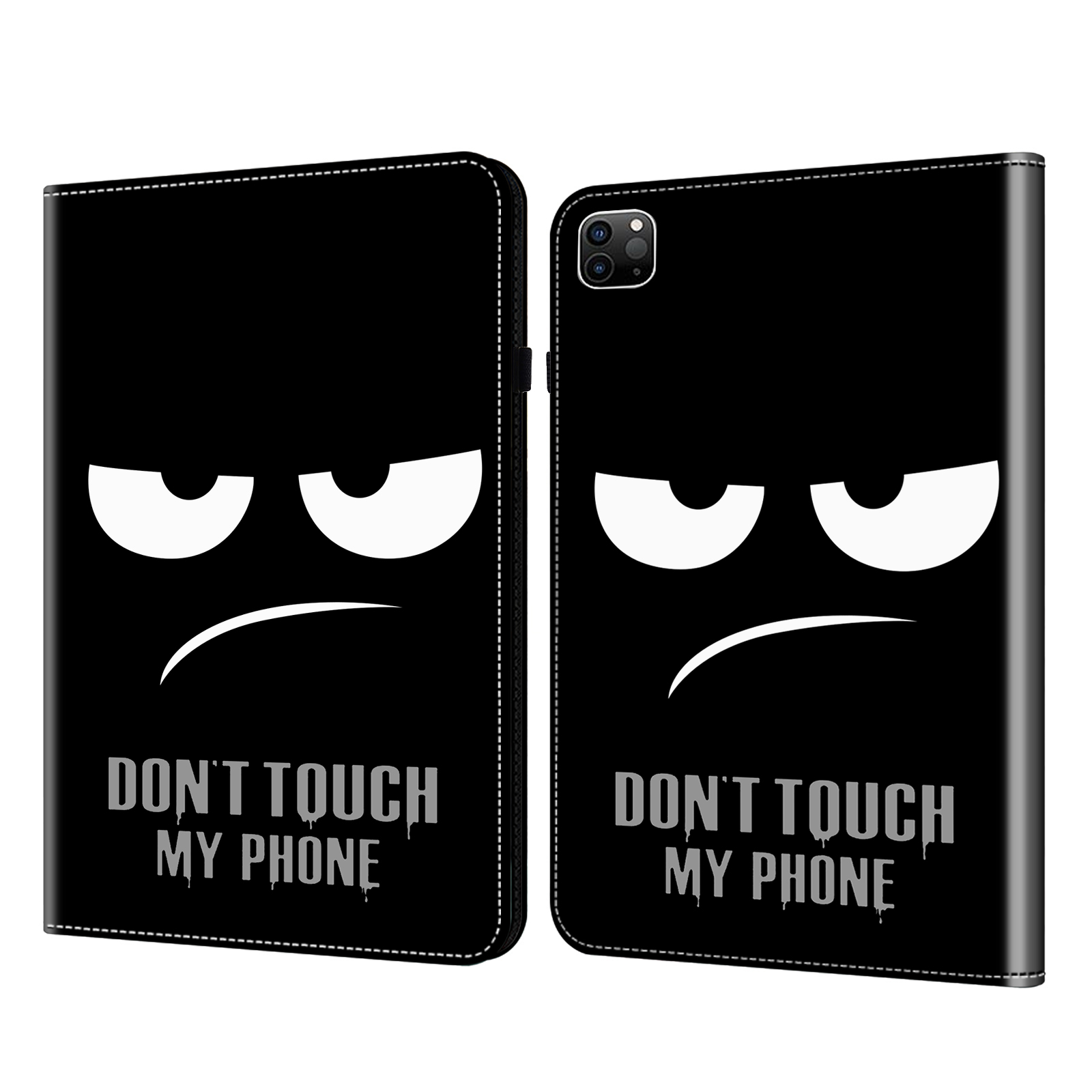 For iPad Pro 12.9 (2020)   (2021)   (2022) Protective Case Pattern Printing PU Leather Anti-Scratch Stand Tablet Cover with Strap Closure - Don't Touc