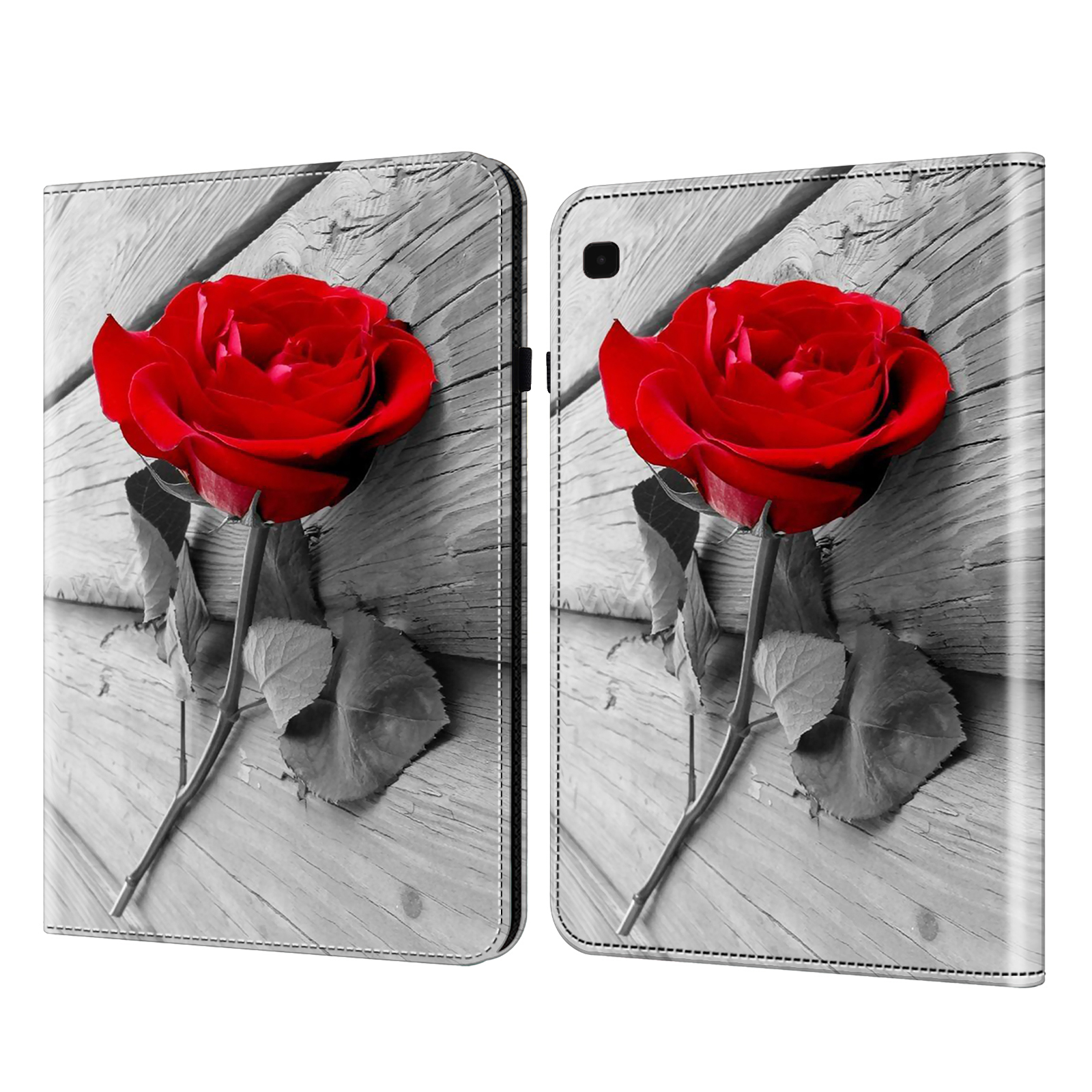 

Für Samsung Galaxy Tab S6 Lite / S6 Lite (2022) Musterdruck PU Leder Tablet Hülle Mit Kartenhalter - Rose, Galaxy Tab S6 Lite