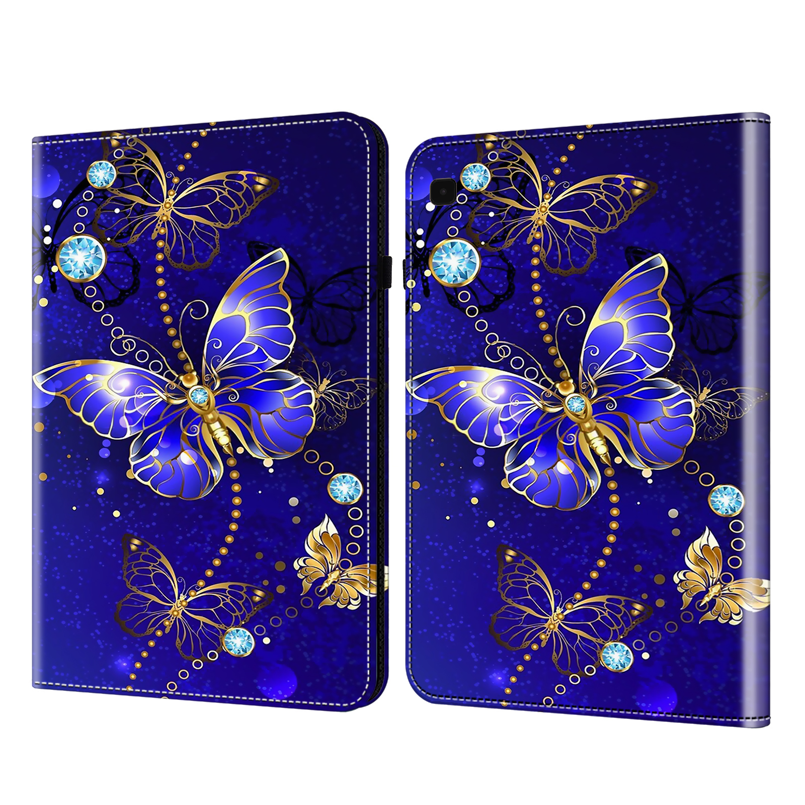 

Für Samsung Galaxy Tab S6 Lite / S6 Lite (2022) Musterdruck PU Leder Tablet Hülle Mit Kartenhalter - Diamond Butterfly, Galaxy Tab S6 Lite