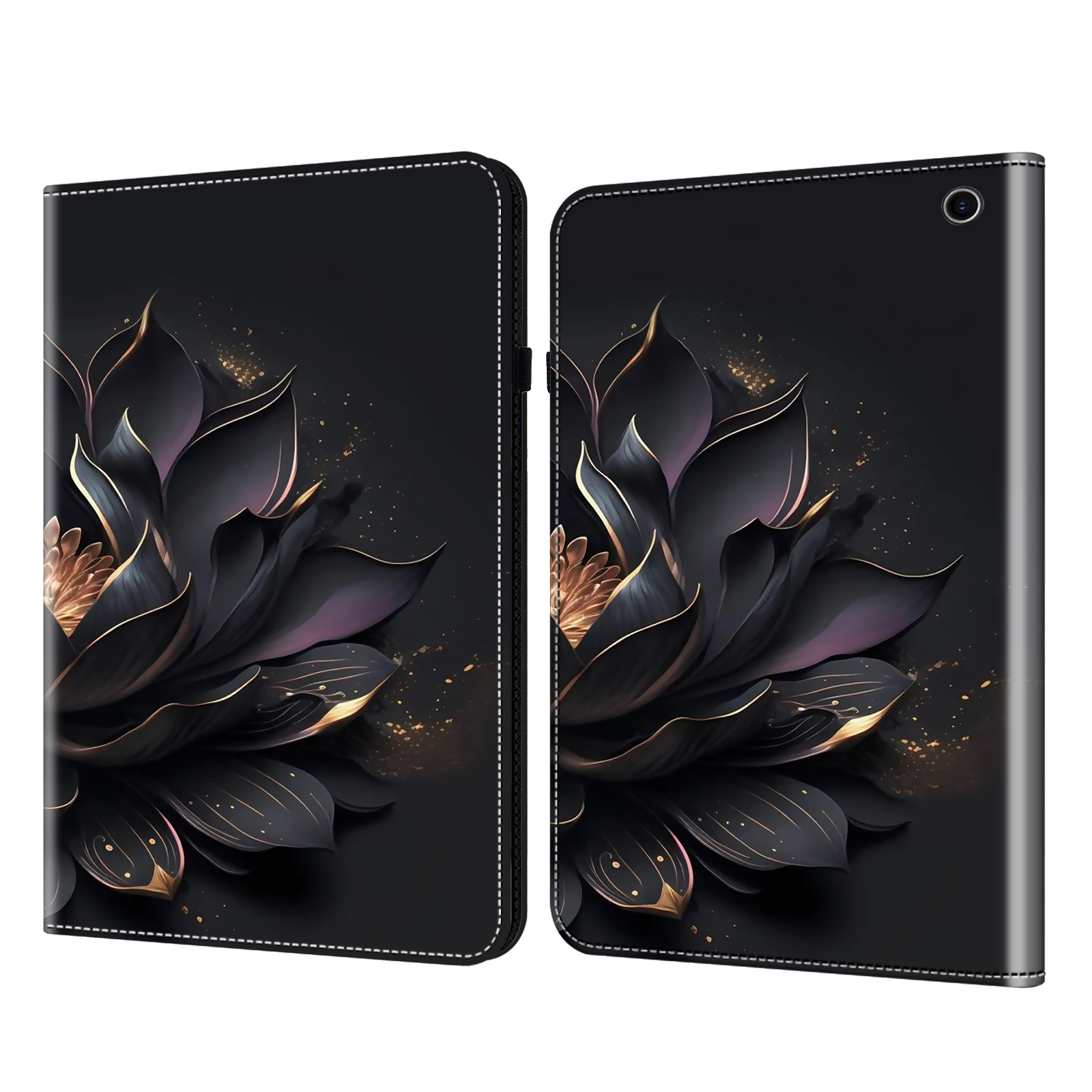 

Kartenhalter PU Leder Tablet Hülle Für Amazon Fire Max 11 Musterdruck Vollschutz Tablet Standabdeckung - Lila Lotus, Amazon Fire Max 11