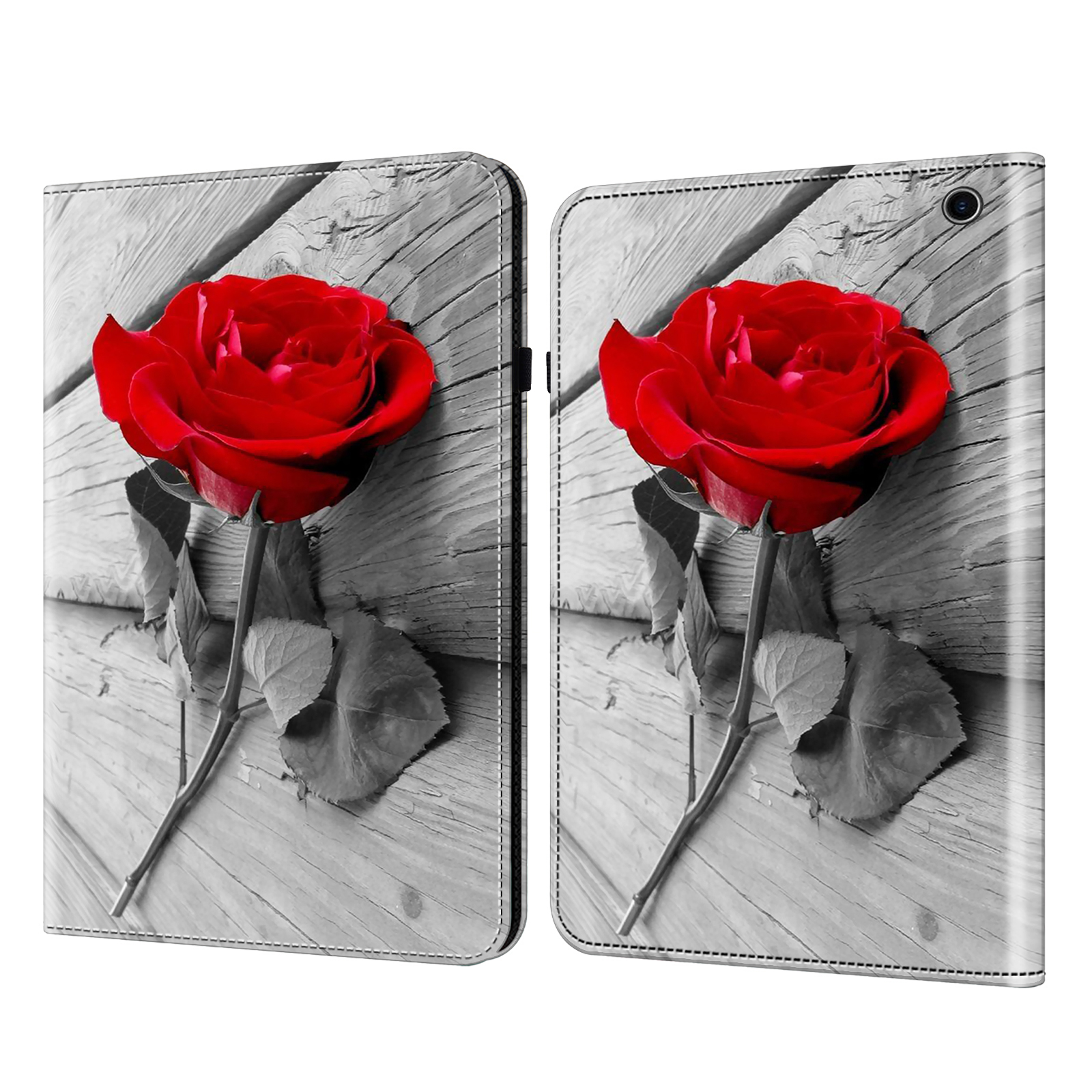 

Kartenhalter PU Leder Tablet Hülle Für Amazon Fire Max 11 Musterdruck Vollschutz Tablet Standabdeckung - Rose, Amazon Fire Max 11